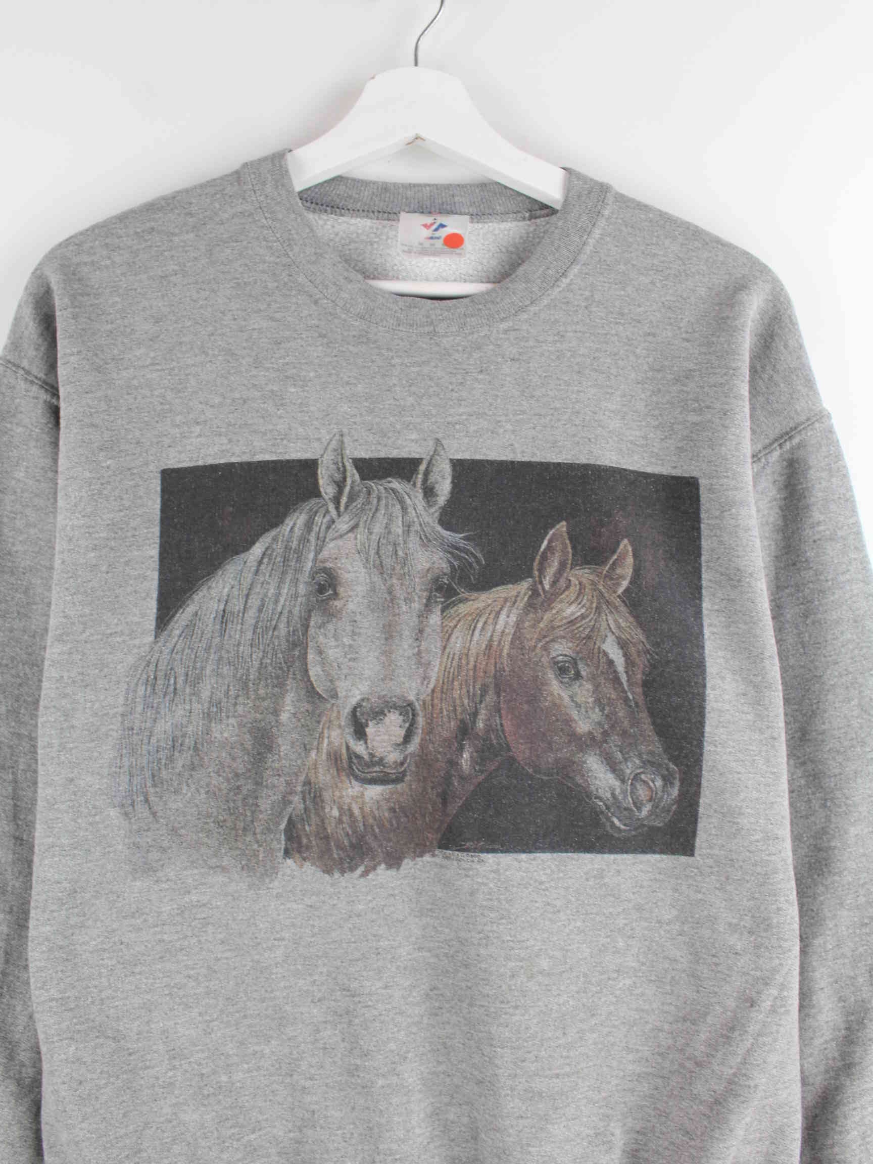 Jerzees Damen Horse Print Sweater Grau M (detail image 1)