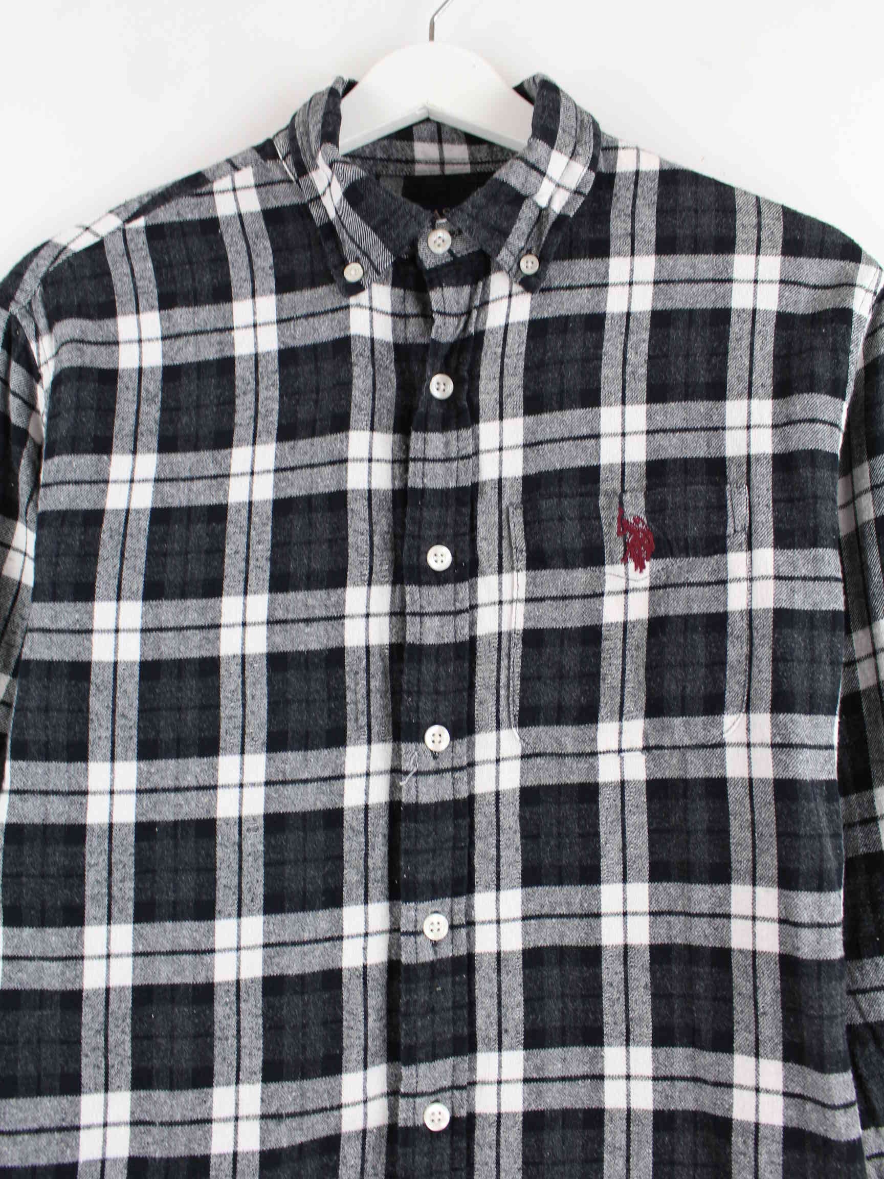 U.S. Polo ASSN. Striped Flanell Hemd Grau S (detail image 1)