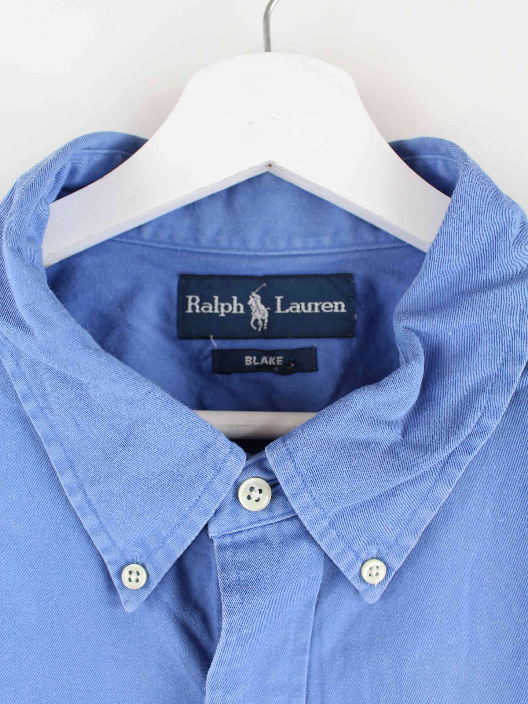 Ralph Lauren 90s Vintage Blake Kurzarm Hemd Blau 4XL (detail image 2)