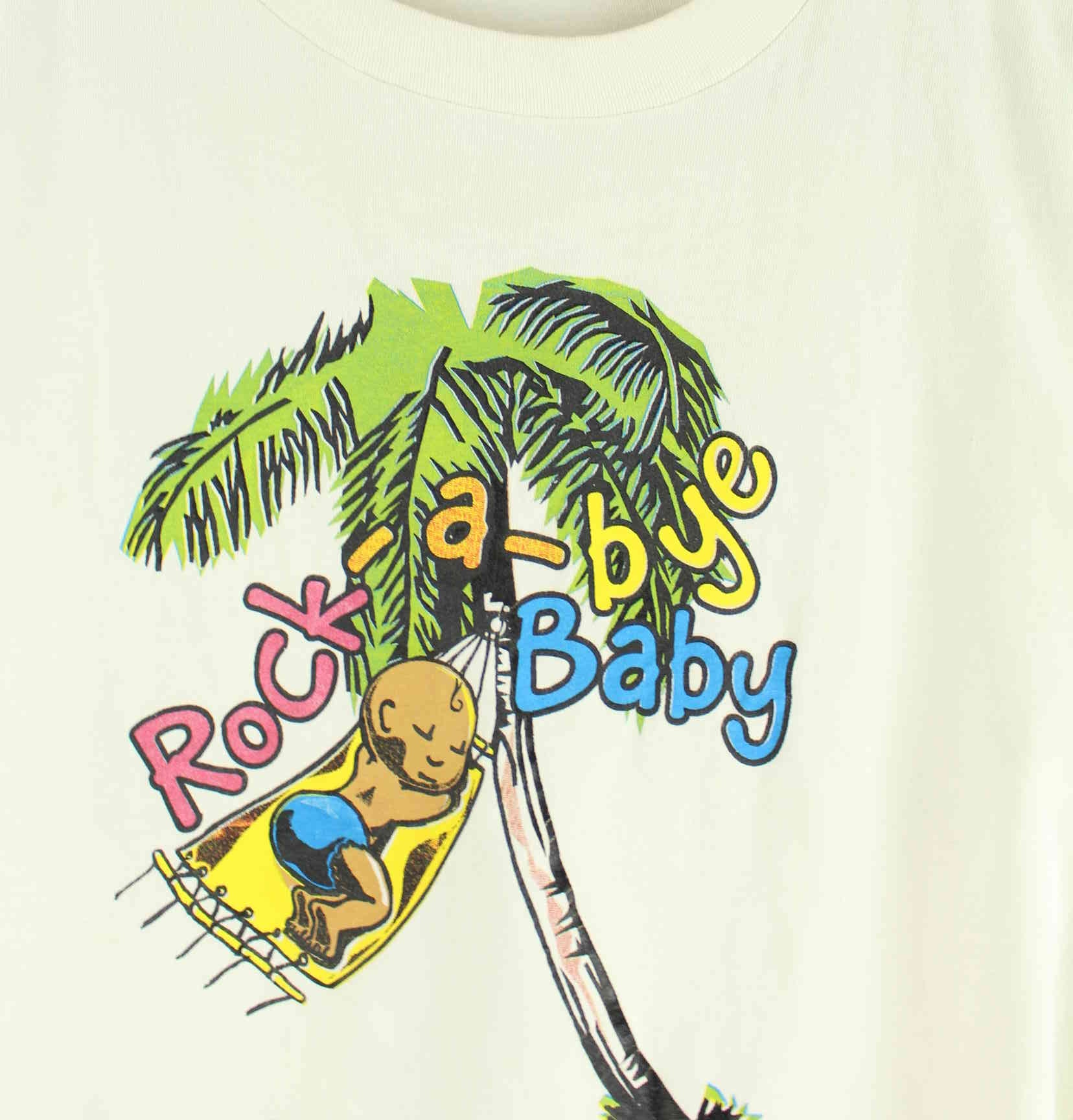 Vintage 90s Vintage Trinidad Baby Print T-Shirt Weiß S (detail image 1)