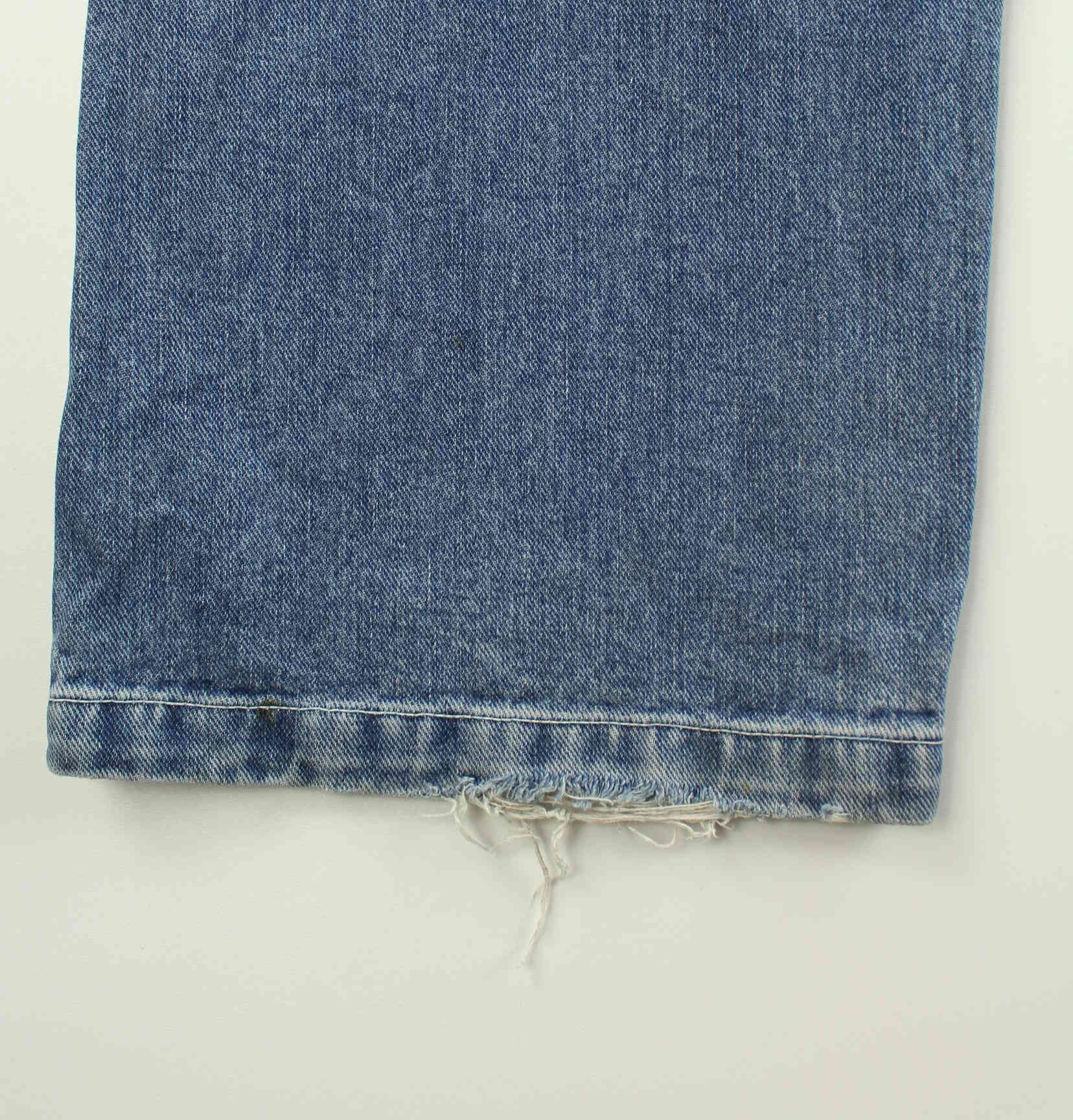 Vintage 90s Full Count Embroidered Jeans Blau W33 L34 (detail image 2)