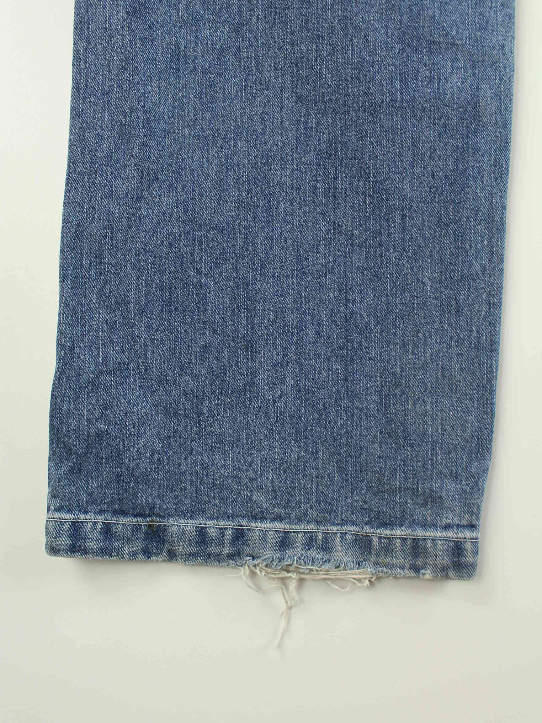 Vintage 90s Full Count Embroidered Jeans Blau W33 L34 (detail image 2)