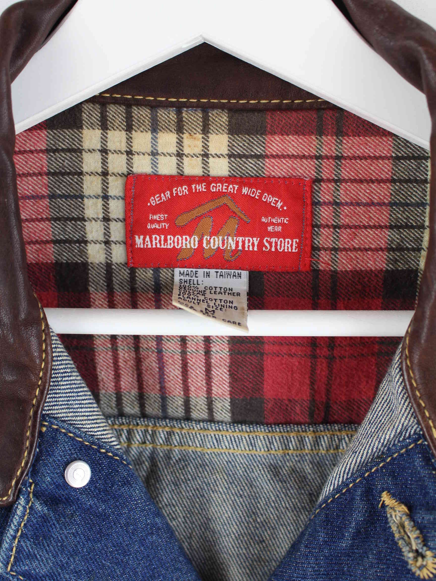 Marlboro 90s Vintage Country Store Trucker Jeans Jacke Blau M (detail image 2)