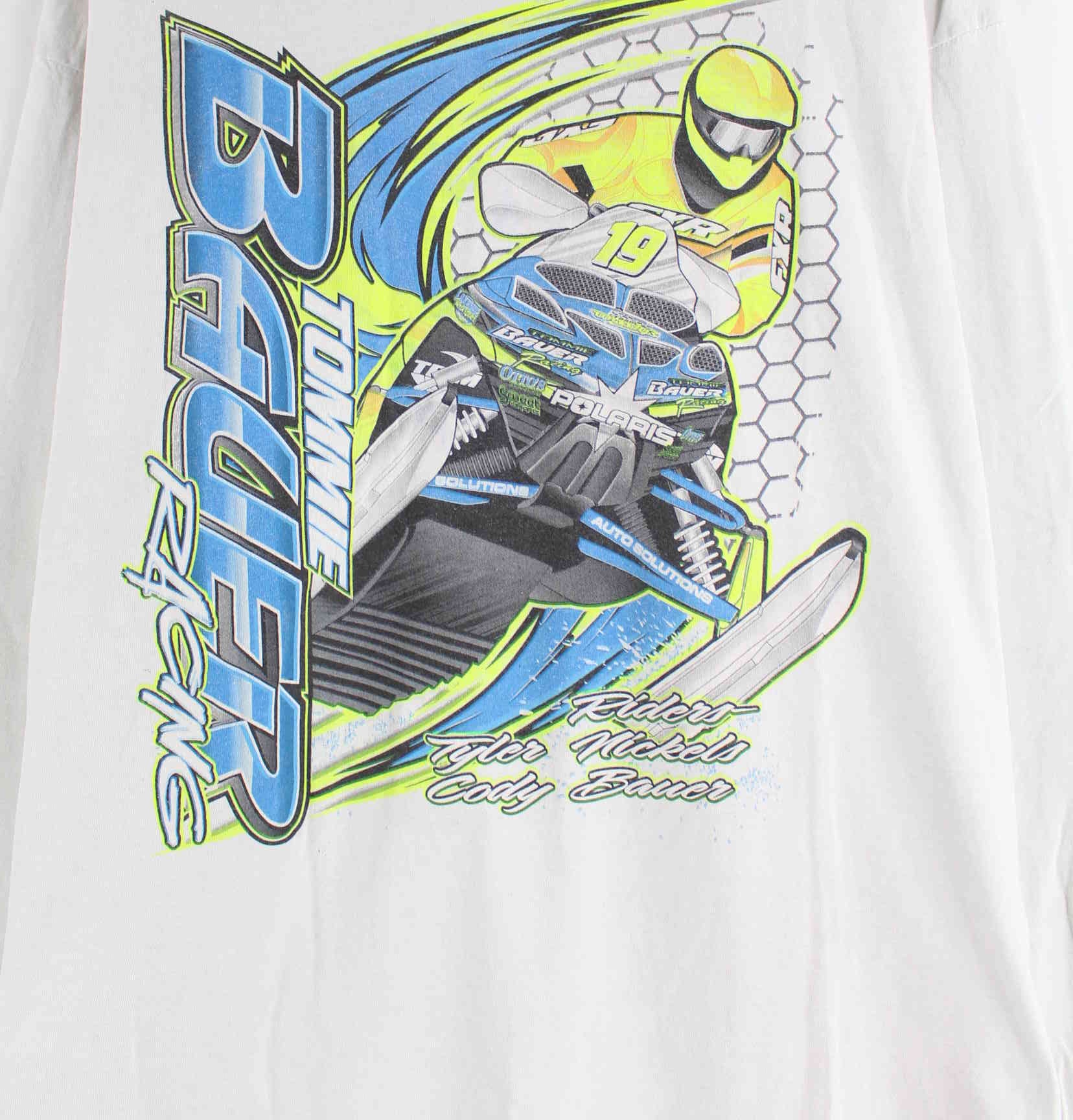 Gildan 90s Vintage Motoracing Print Sweatshirt Weiß XXL (detail image 1)