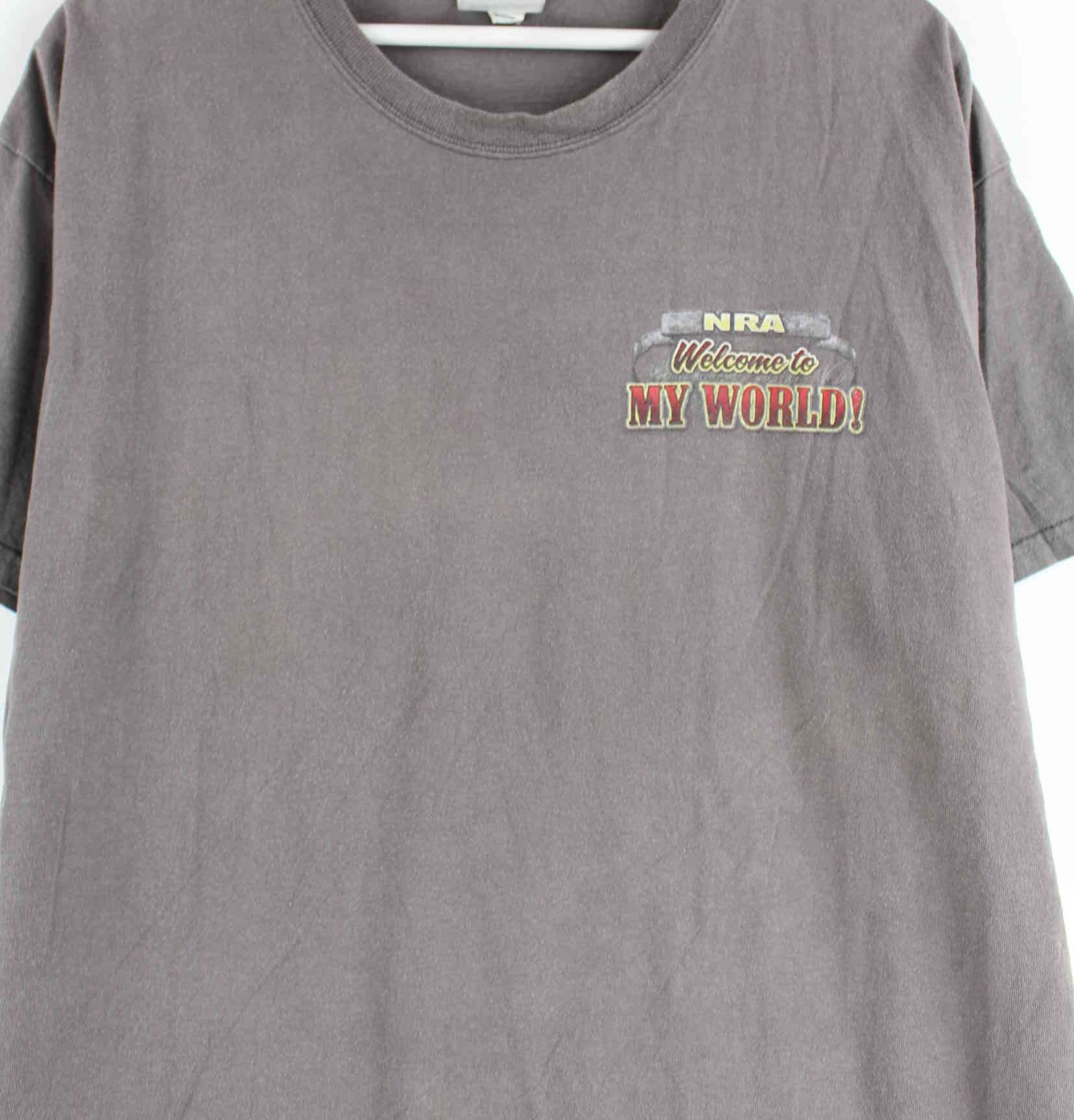 Vintage USA Freedom Print T-Shirt Braun XL (detail image 1)