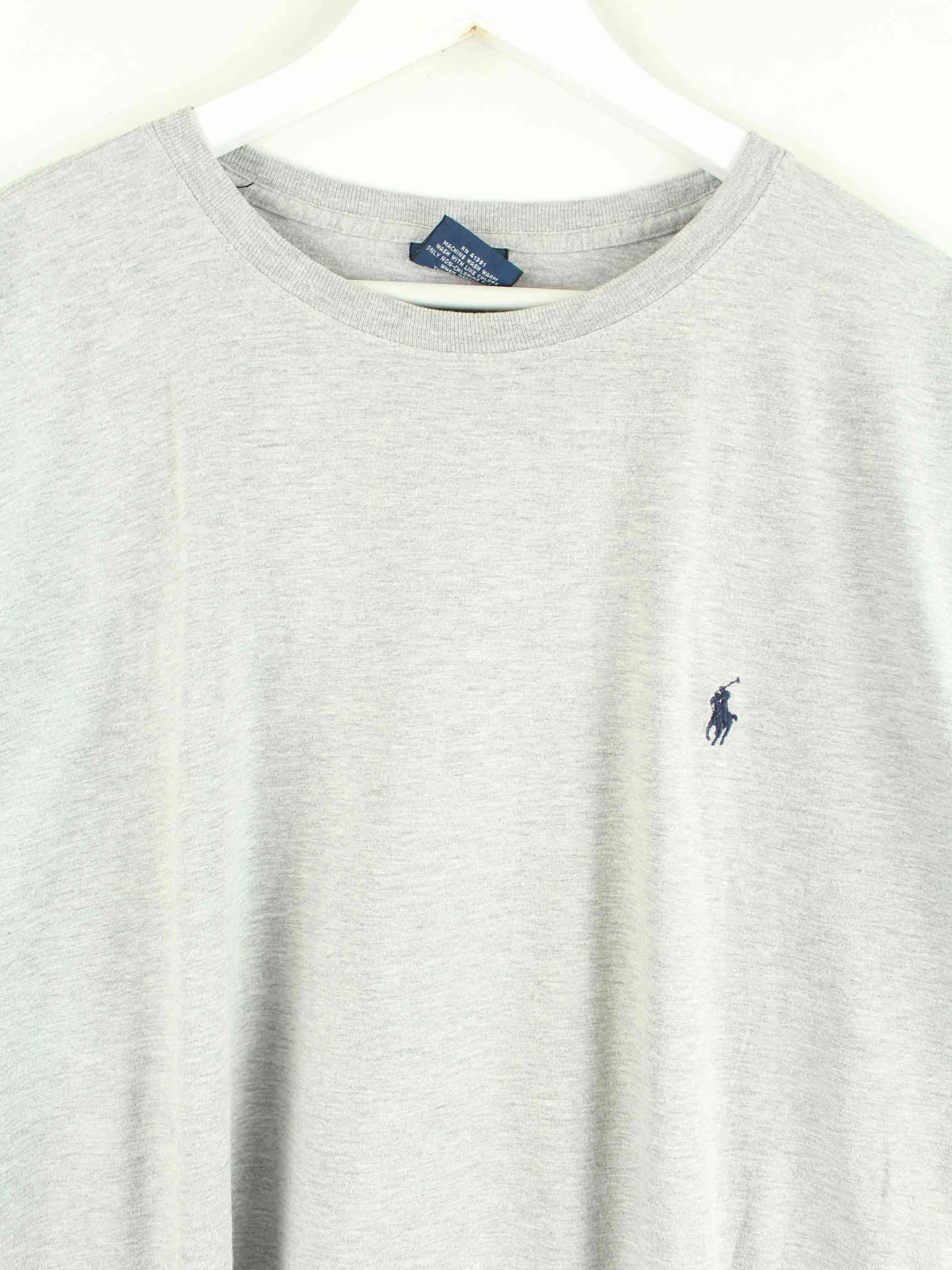 Ralph Lauren 90s Vintage Basic T-Shirt Grau XXL (detail image 1)