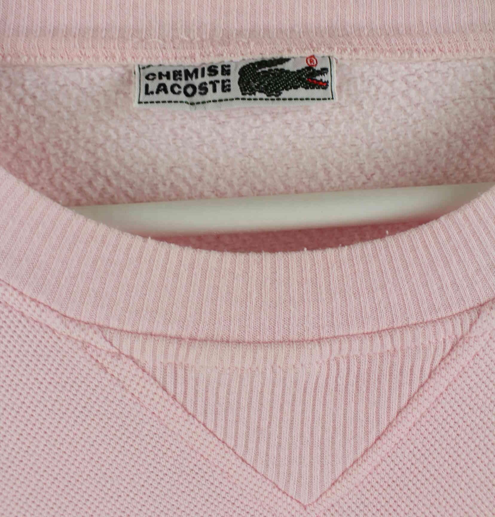 Lacoste Damen 90s Vintage Embroidered Sweater Rosa M (detail image 2)