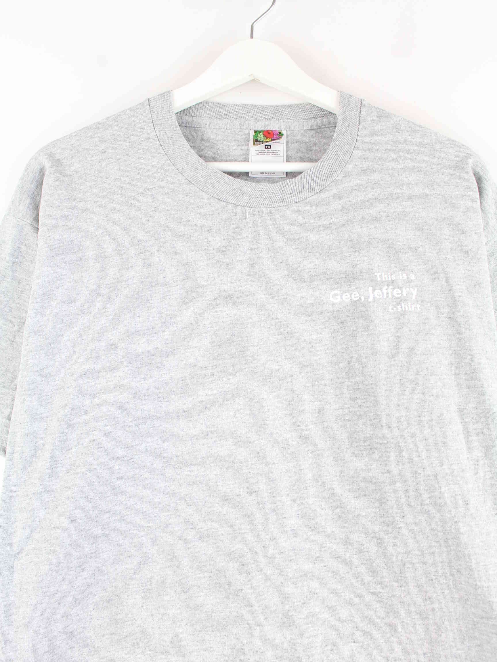 Fruit of the Loom 90s Vintage Print Single Stitch T-Shirt Grau XL (detail image 1)