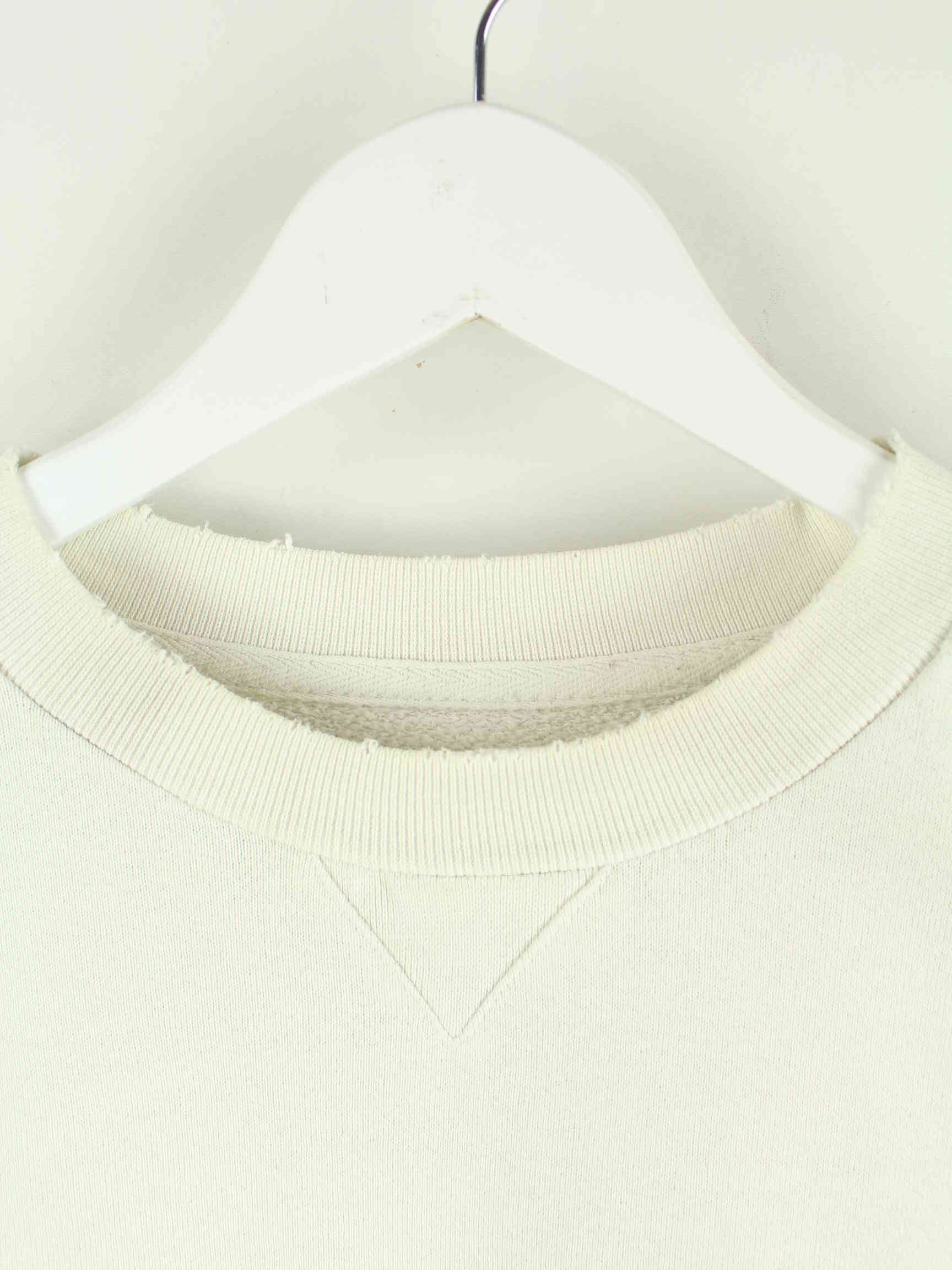 Nike 90s Vintage Embroidered Big Swoosh Sweater Beige L (detail image 2)