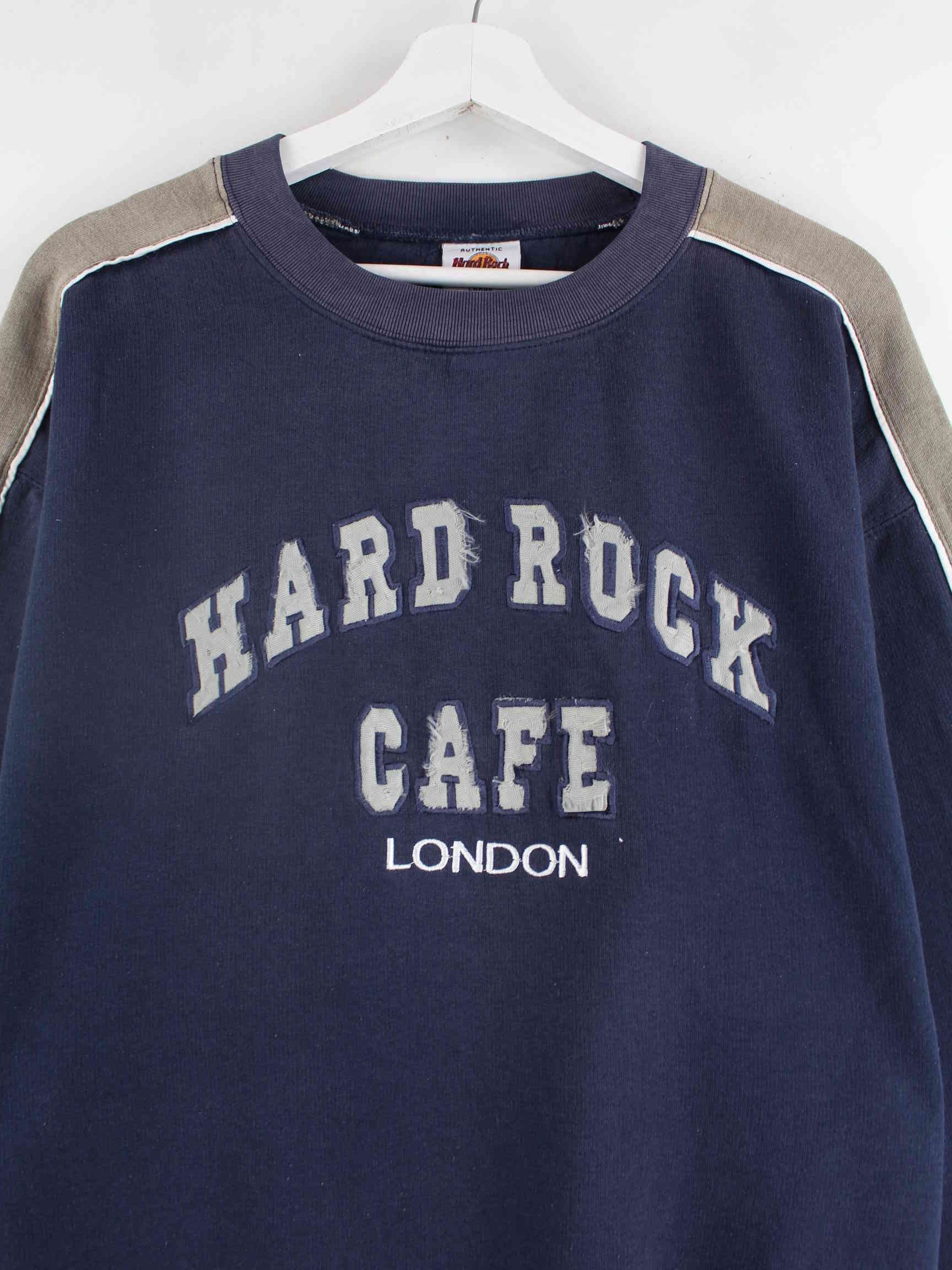 Hard Rock Cafe 90s Vintage Embroidered Sweater Blau L (detail image 1)