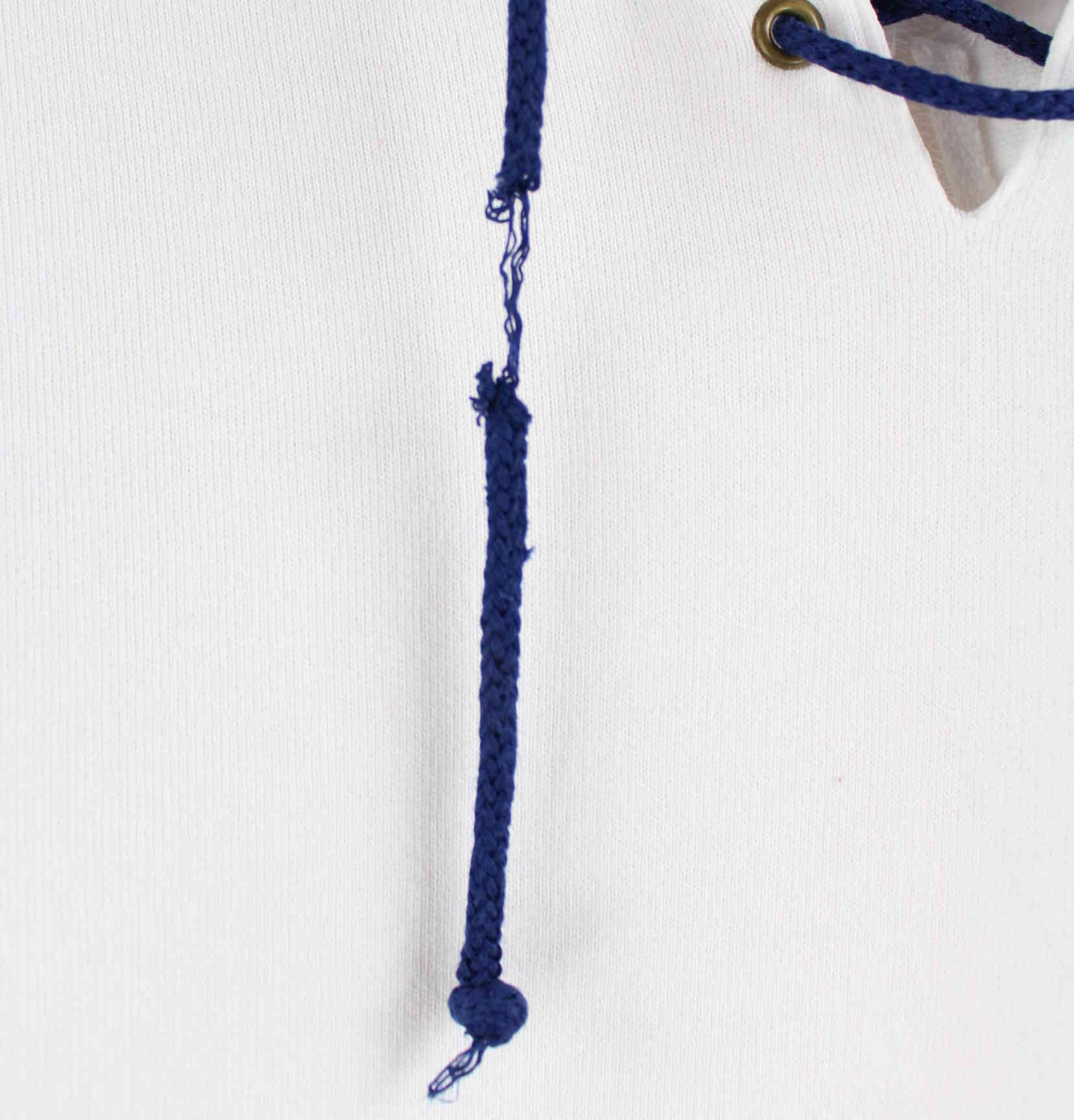 Vintage 80s Blue Wave Print Sweater Weiß L (detail image 2)
