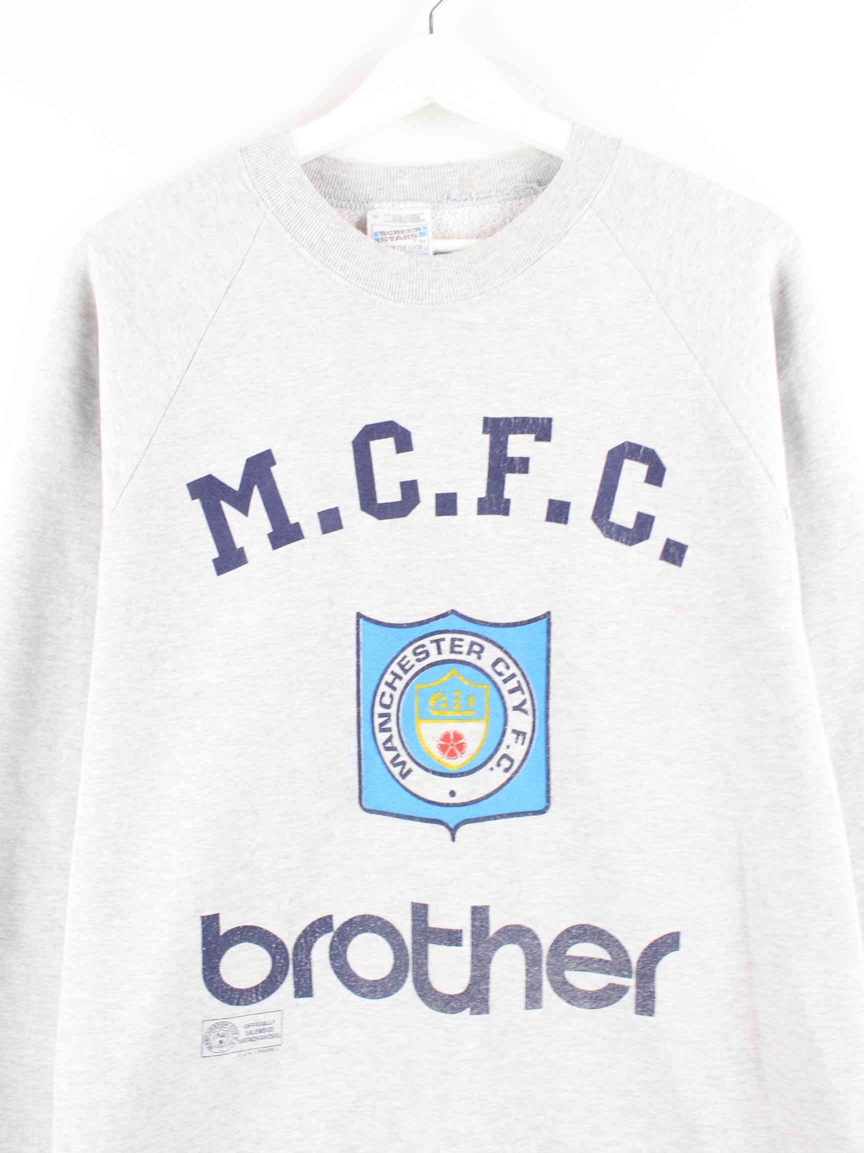 Screen Stars 90s Vintage Manchester FC Print Sweater Grau M (detail image 1)