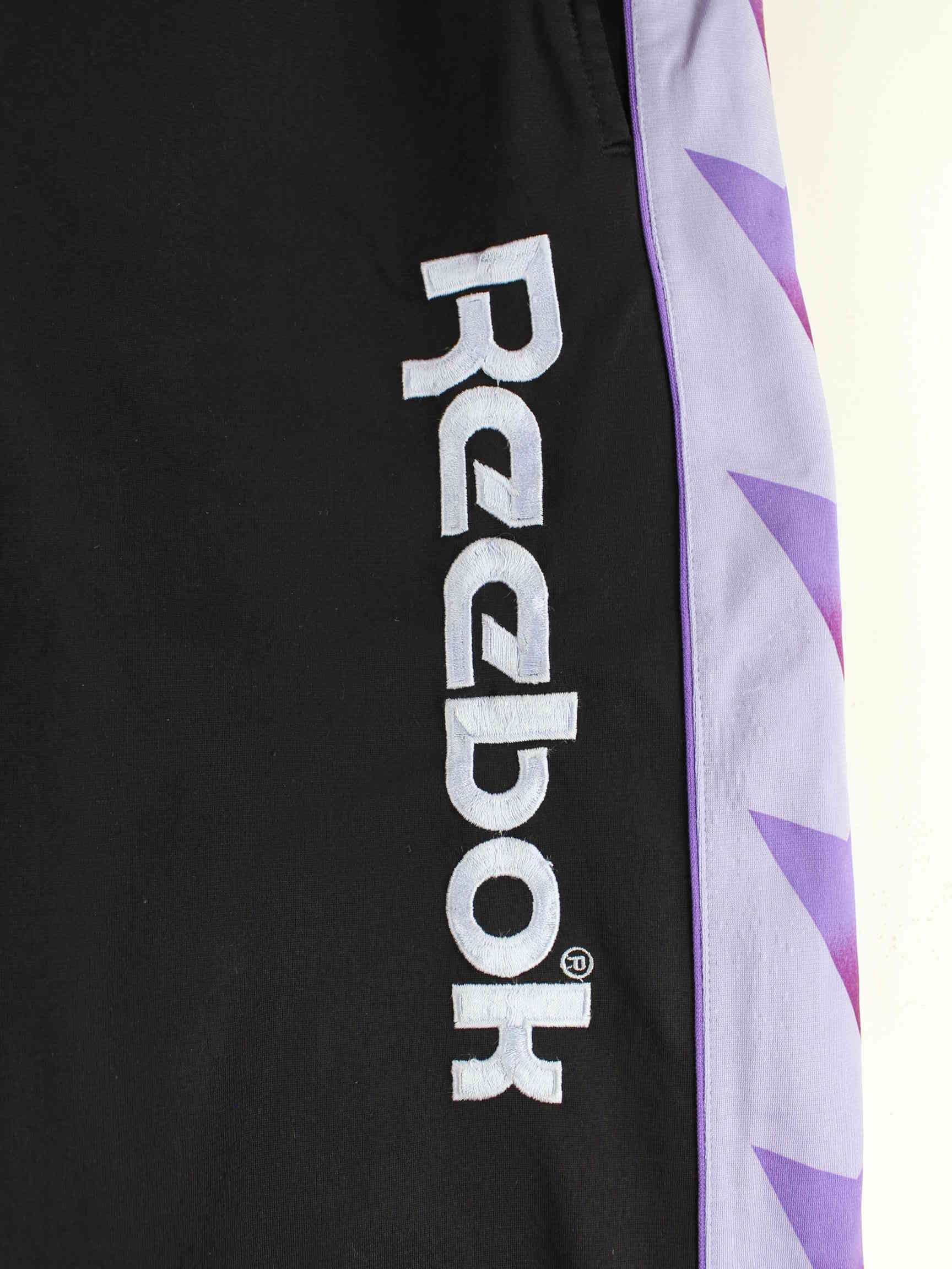 Reebok 90s Vintage Embroidered Tape Track Pants Schwarz M (detail image 1)