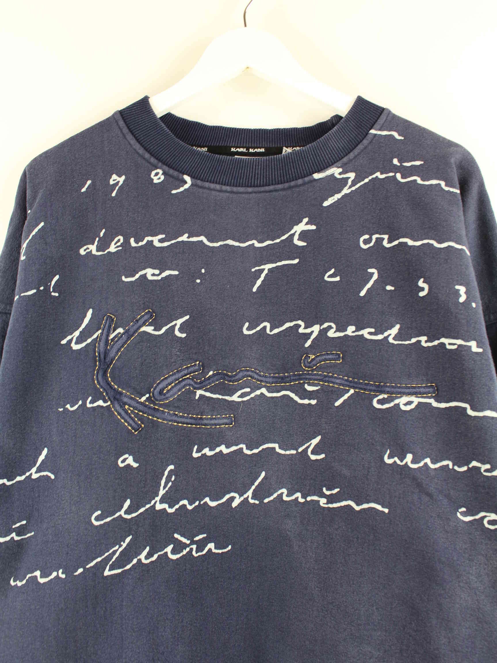 Karl Kani y2k Embroidered Heavy Cotton Sweater Blau XXL (detail image 1)