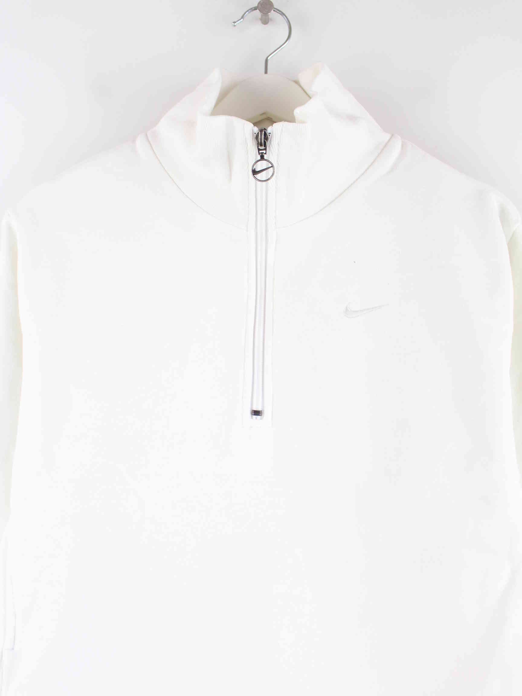 Nike Damen 00s Embroidered Half Zip Sweater Weiß XL (detail image 1)