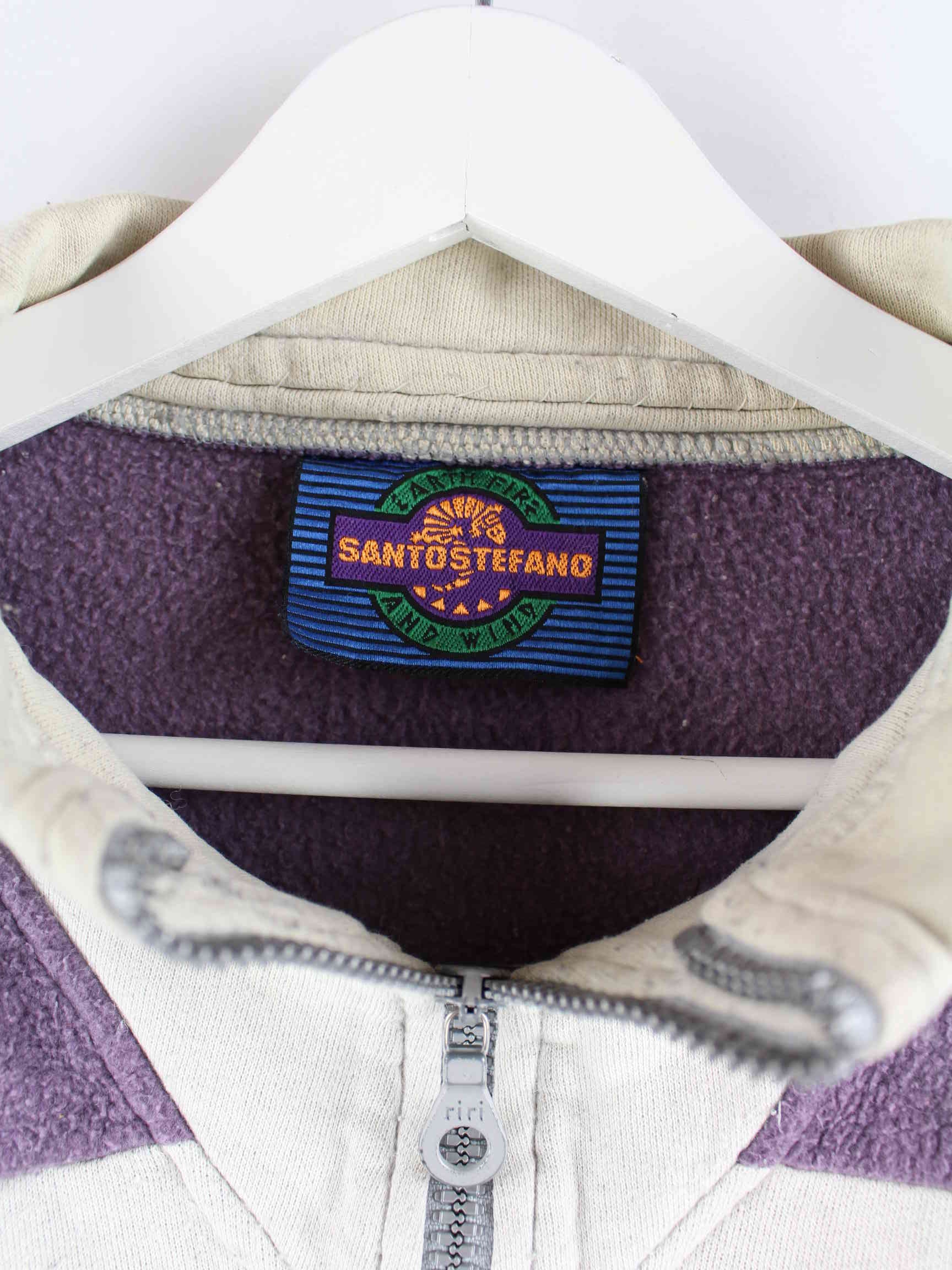 Santostefano 80s Vintage Fleece Half Zip Hoodie Lila S (detail image 2)