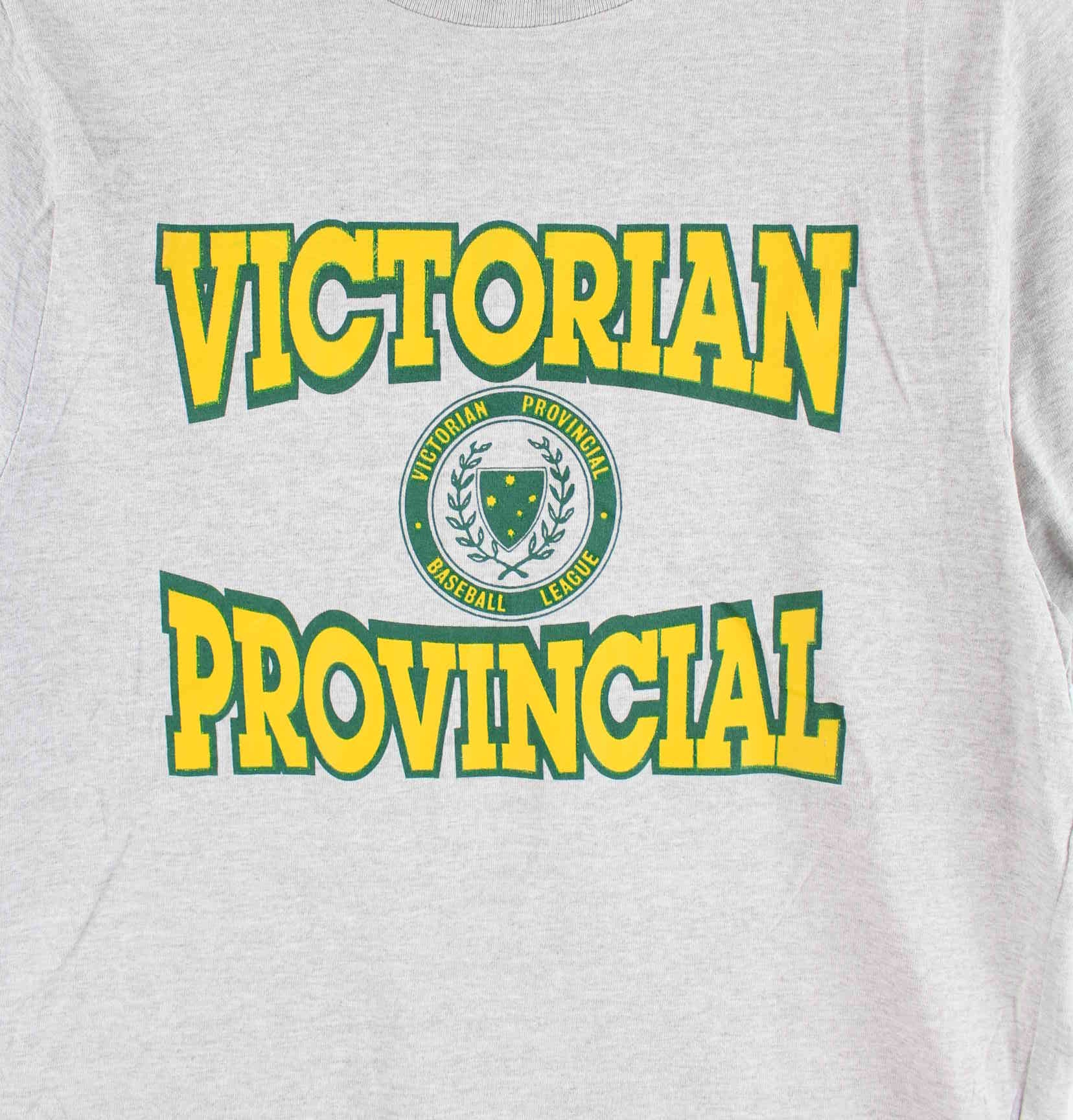 Vintage 80s Victorian Provincial Baseball Single Stitch T-Shirt Grau S (detail image 1)