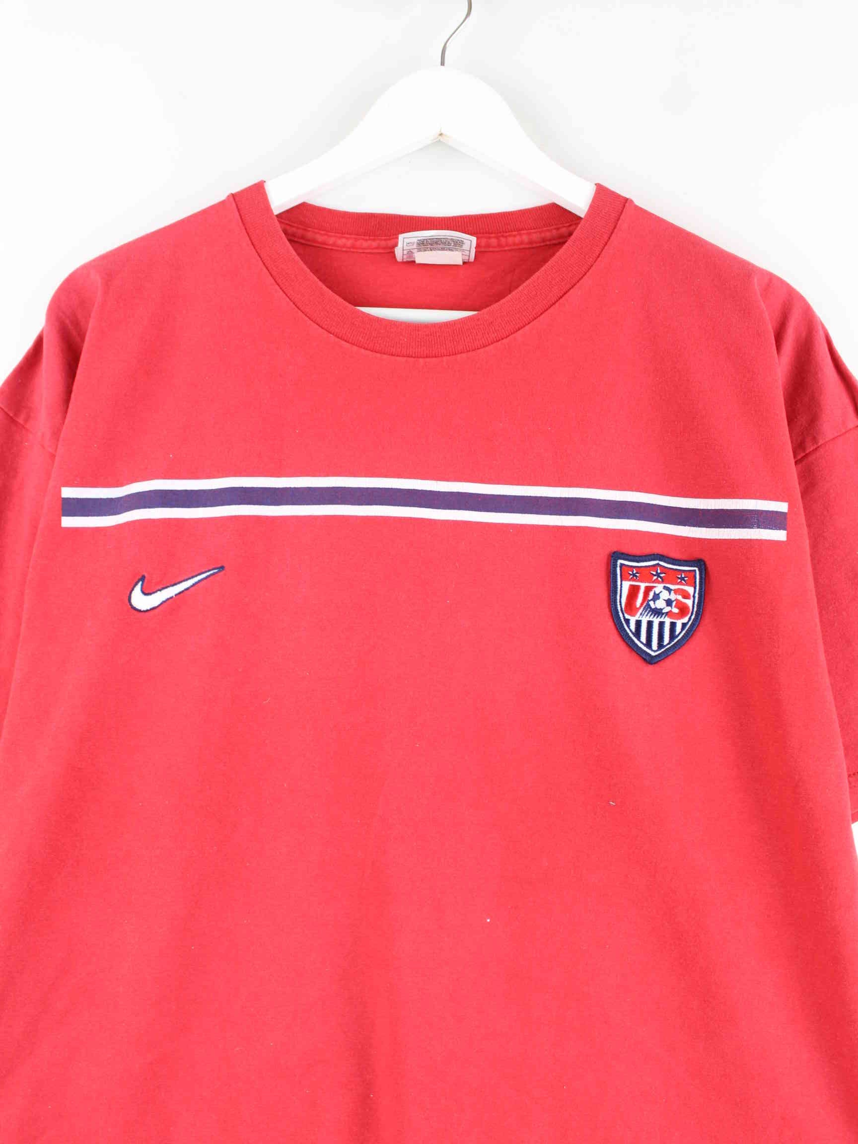 トップス NIKE 90's Vintage Tee Made in USA Nike 90s Vintage USA Embroidered T-Shirt Red XL – Peeces