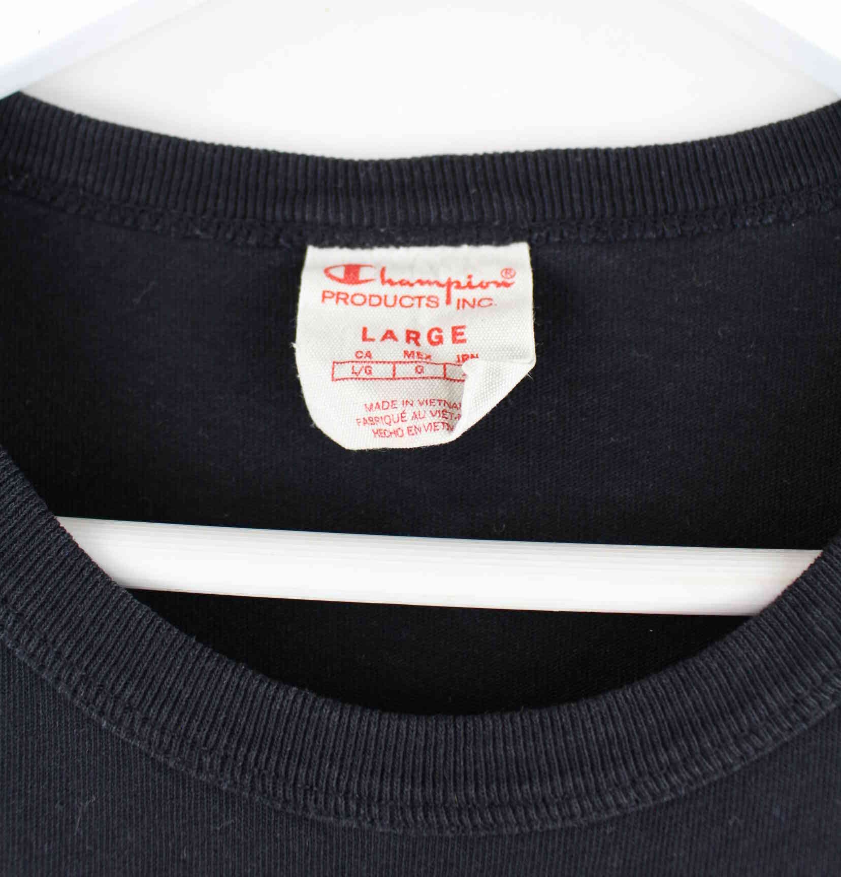 Champion 90s Vintage Embroidered T-Shirt Schwarz M (detail image 2)