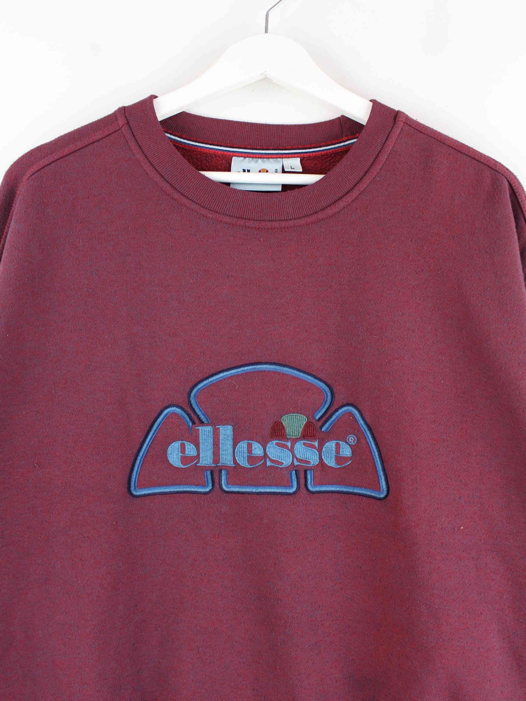 Ellesse 90s Vintage Embroidered Sweater Rot L (detail image 1)