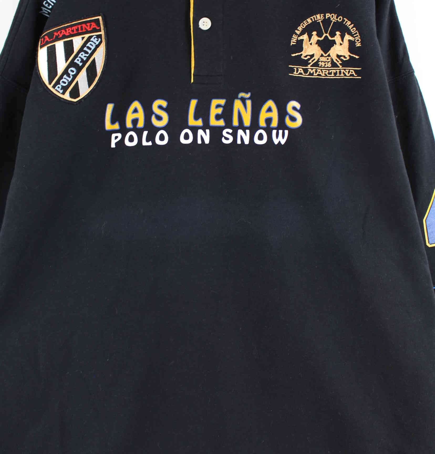 La Martina Las Lenas Print Polo Sweater Schwarz XL (detail image 1)