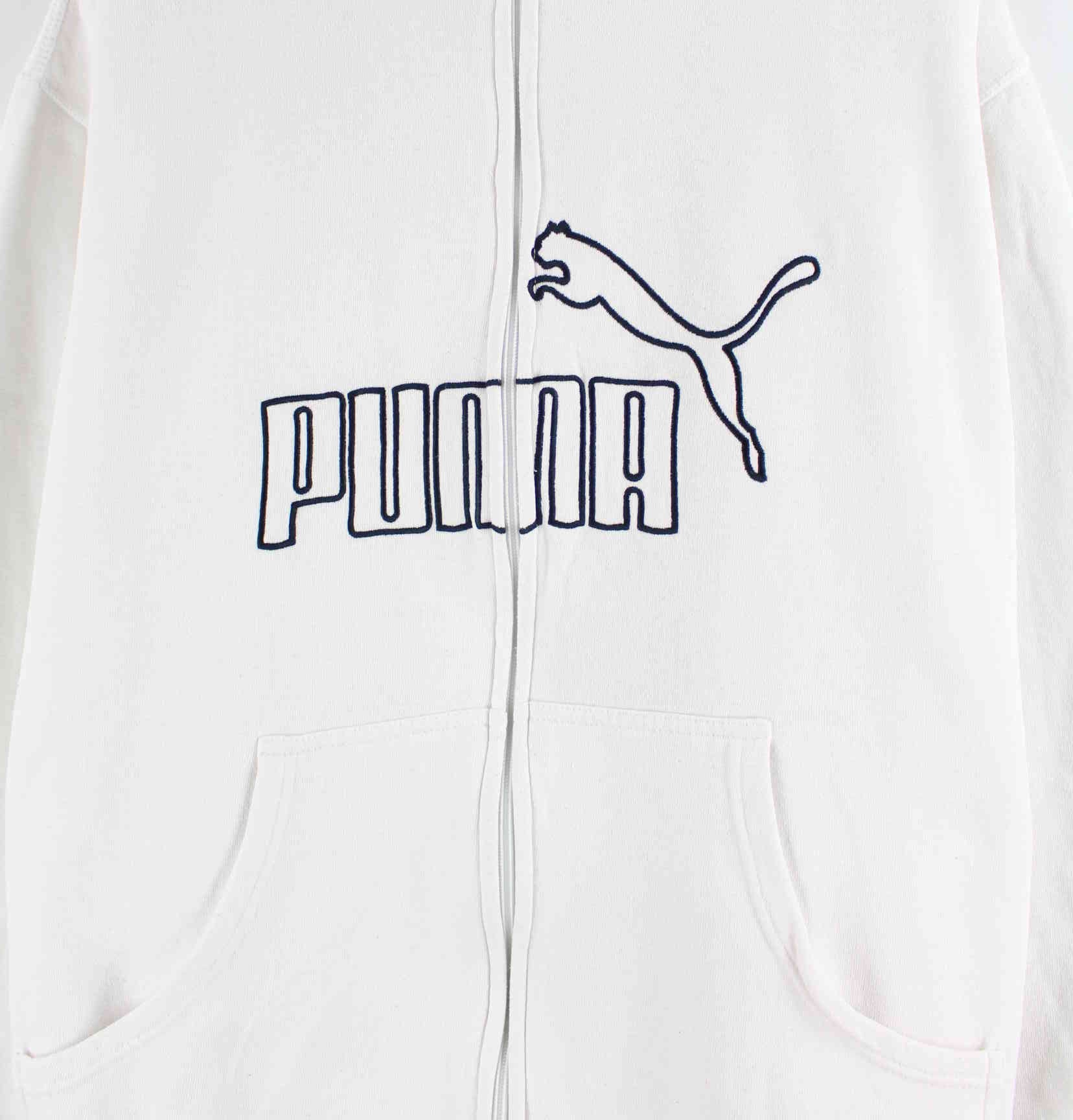 Puma Big Logo Embroidered Zip Hoodie Weiß XXL (detail image 1)