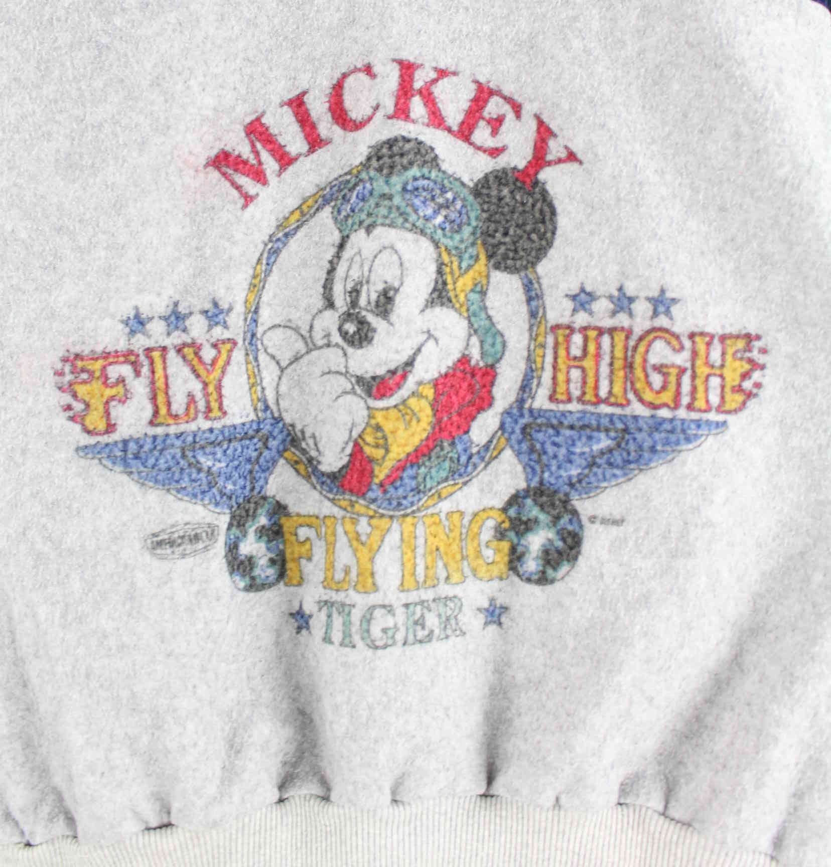 Disney y2k Mickey Mouse Print Fleece Sweater Grau S (detail image 1)
