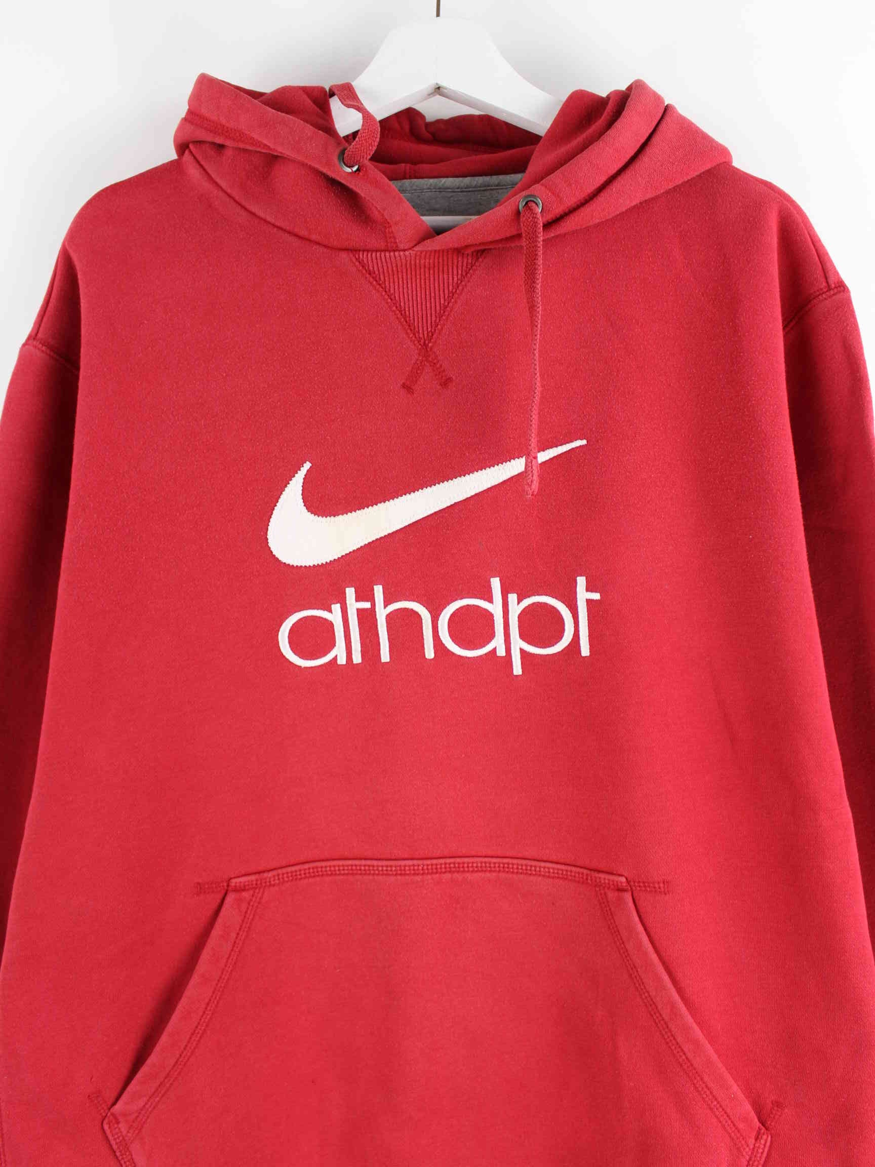 Nike Athletic Big Swoosh Embroidered Hoodie Red XL – Peeces