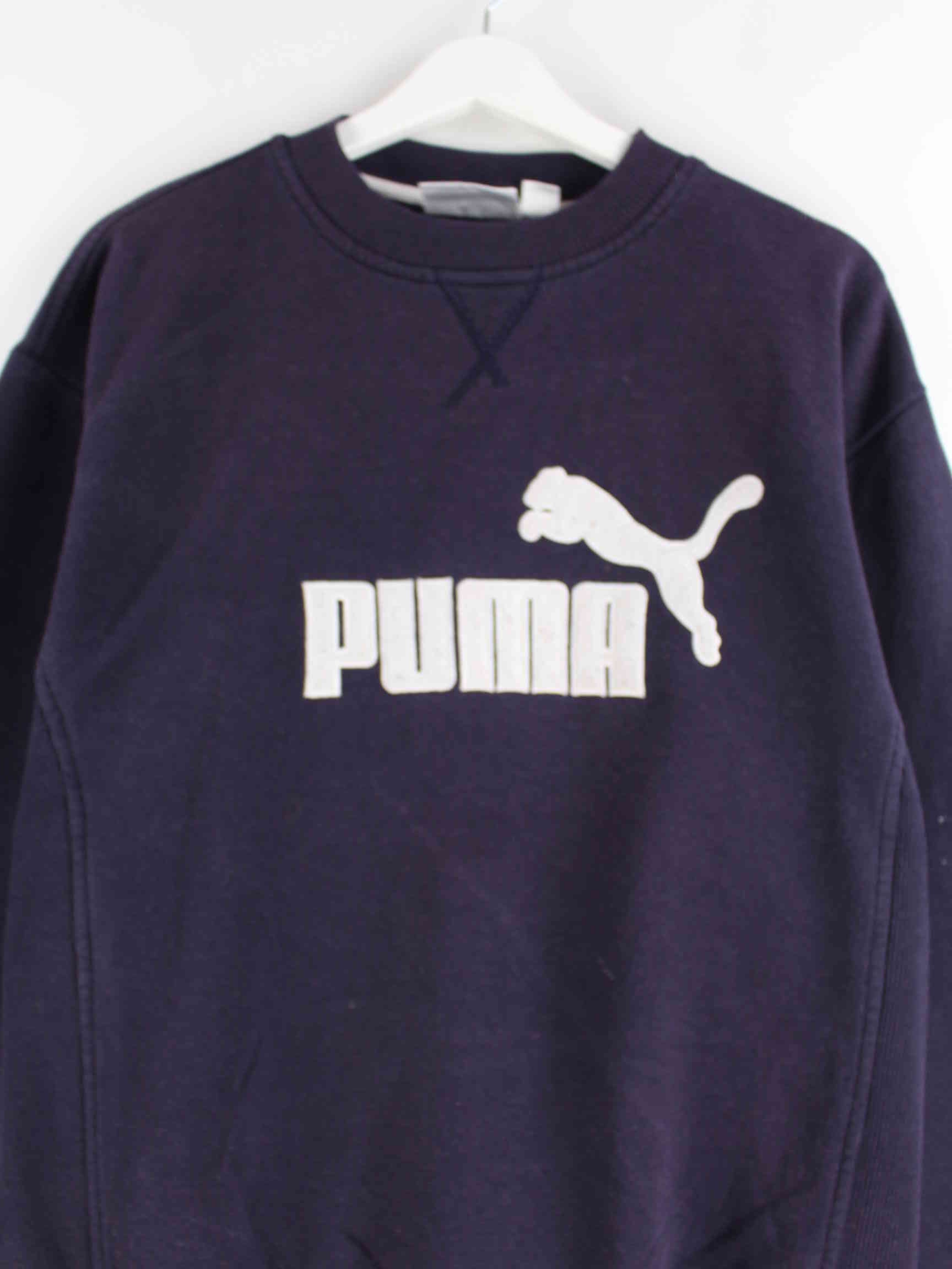 Puma y2k Big Logo Embroidered Sweater Blau S (detail image 1)