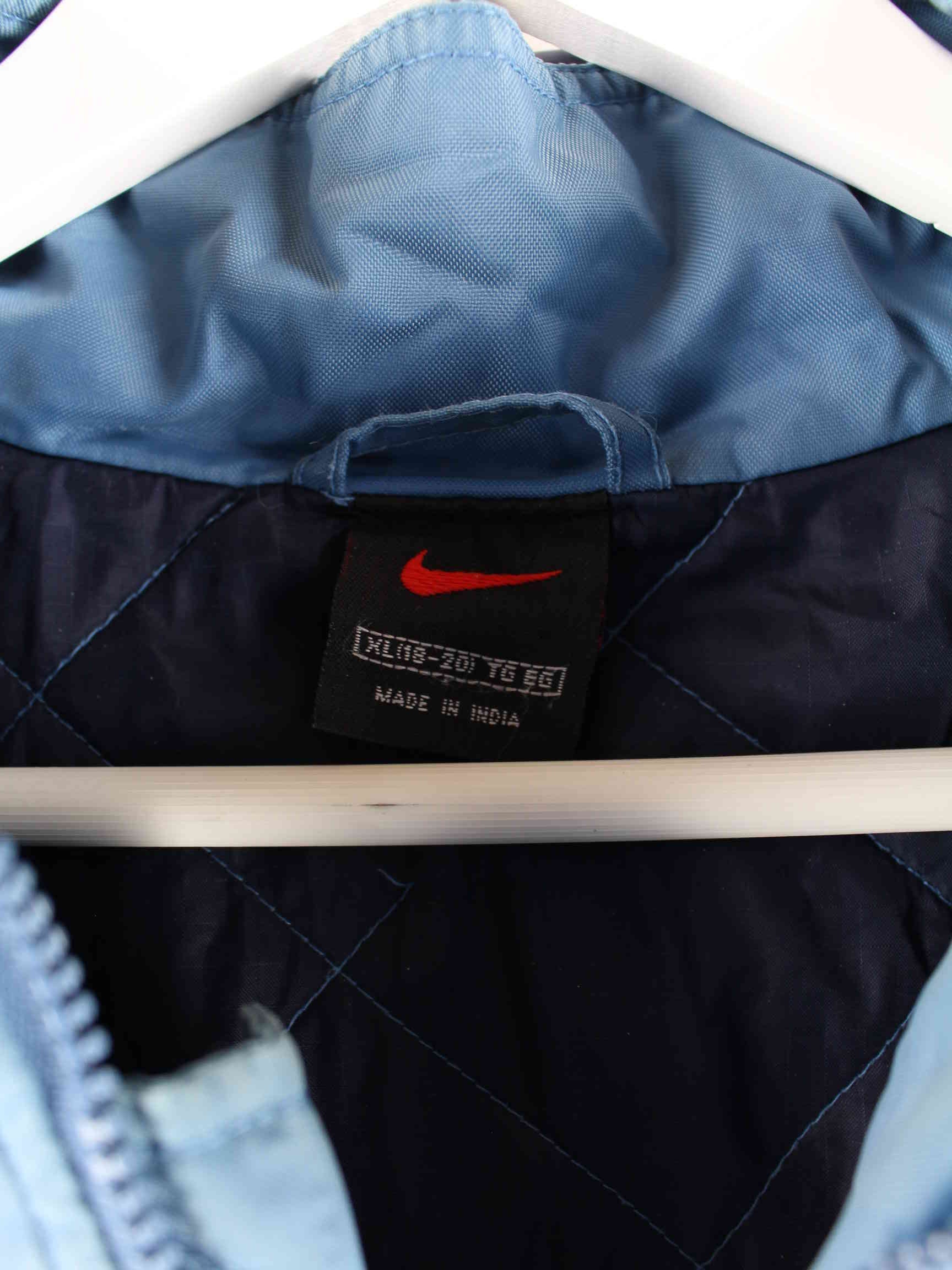 Nike 90s Vintage Center Swoosh Embroidered Jacke Blau L (detail image 2)