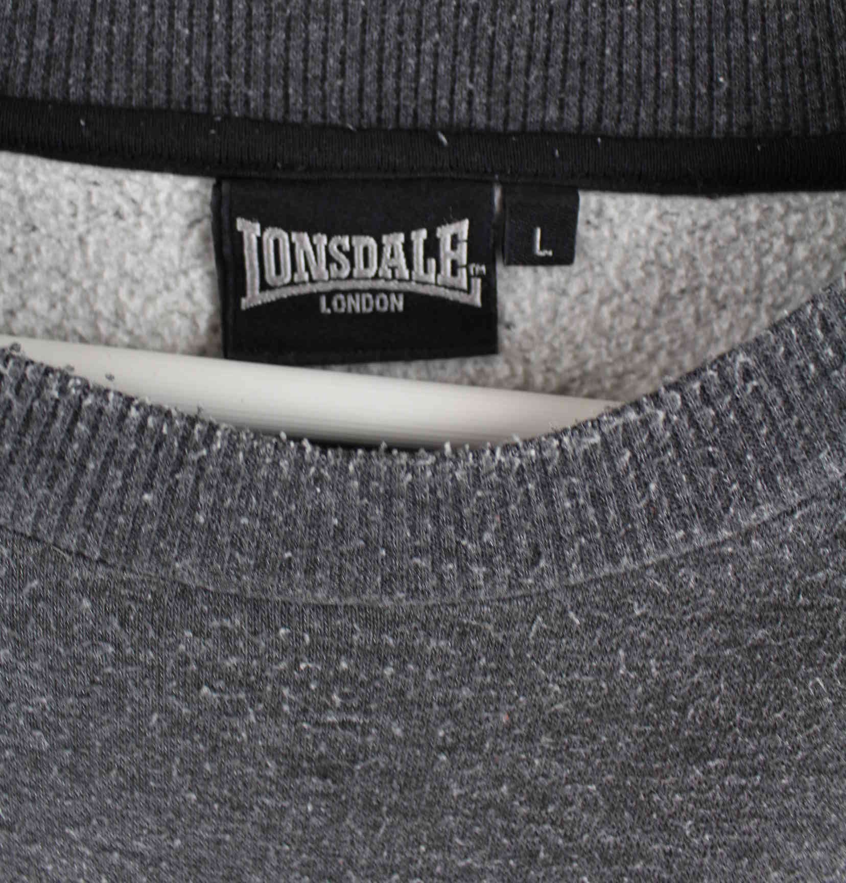 Lonsdale y2k Embroidered Sweater Grau L (detail image 2)