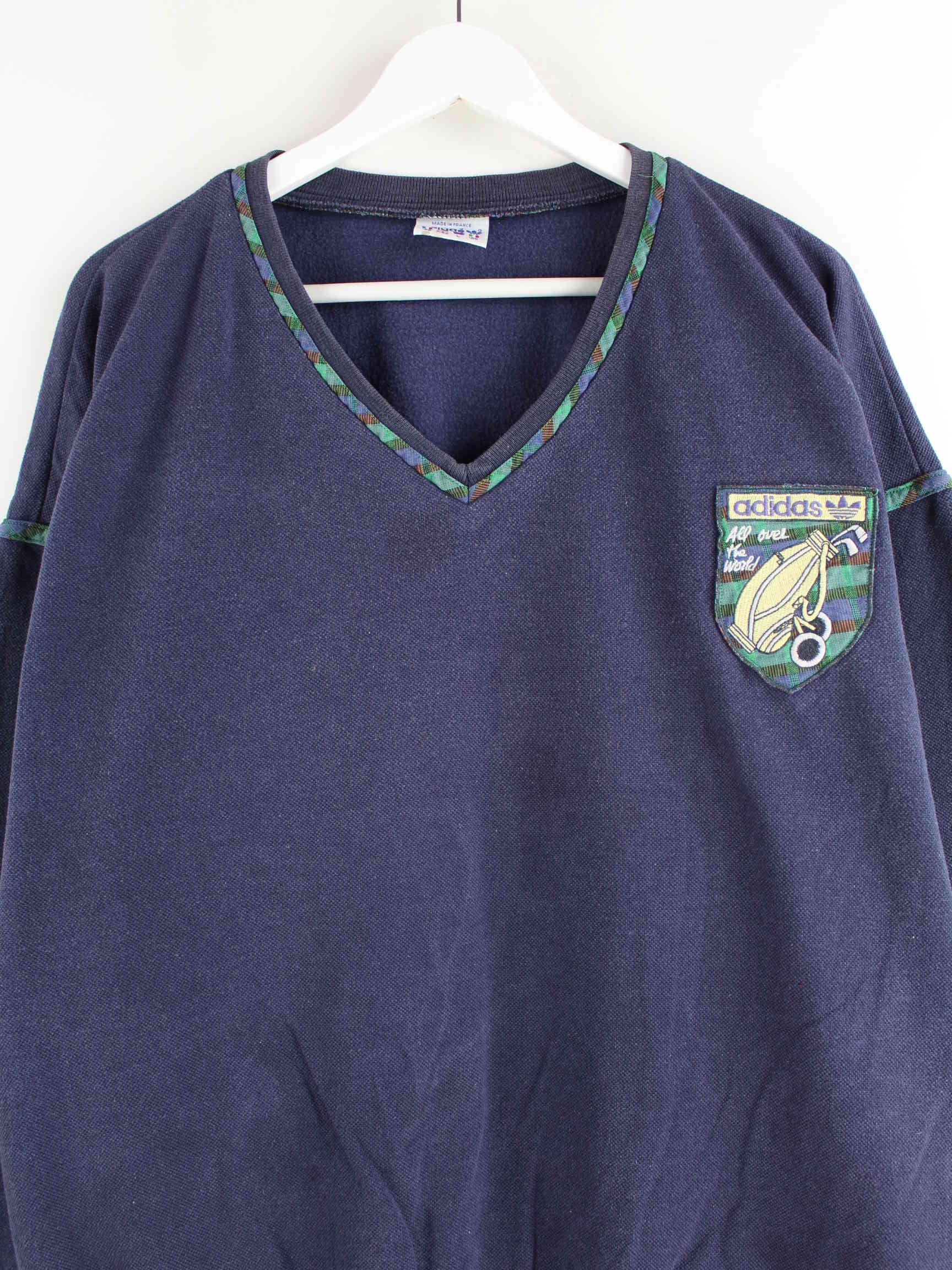 Adidas 80s Vintage Golf V-Neck Sweater Blau XL (detail image 1)