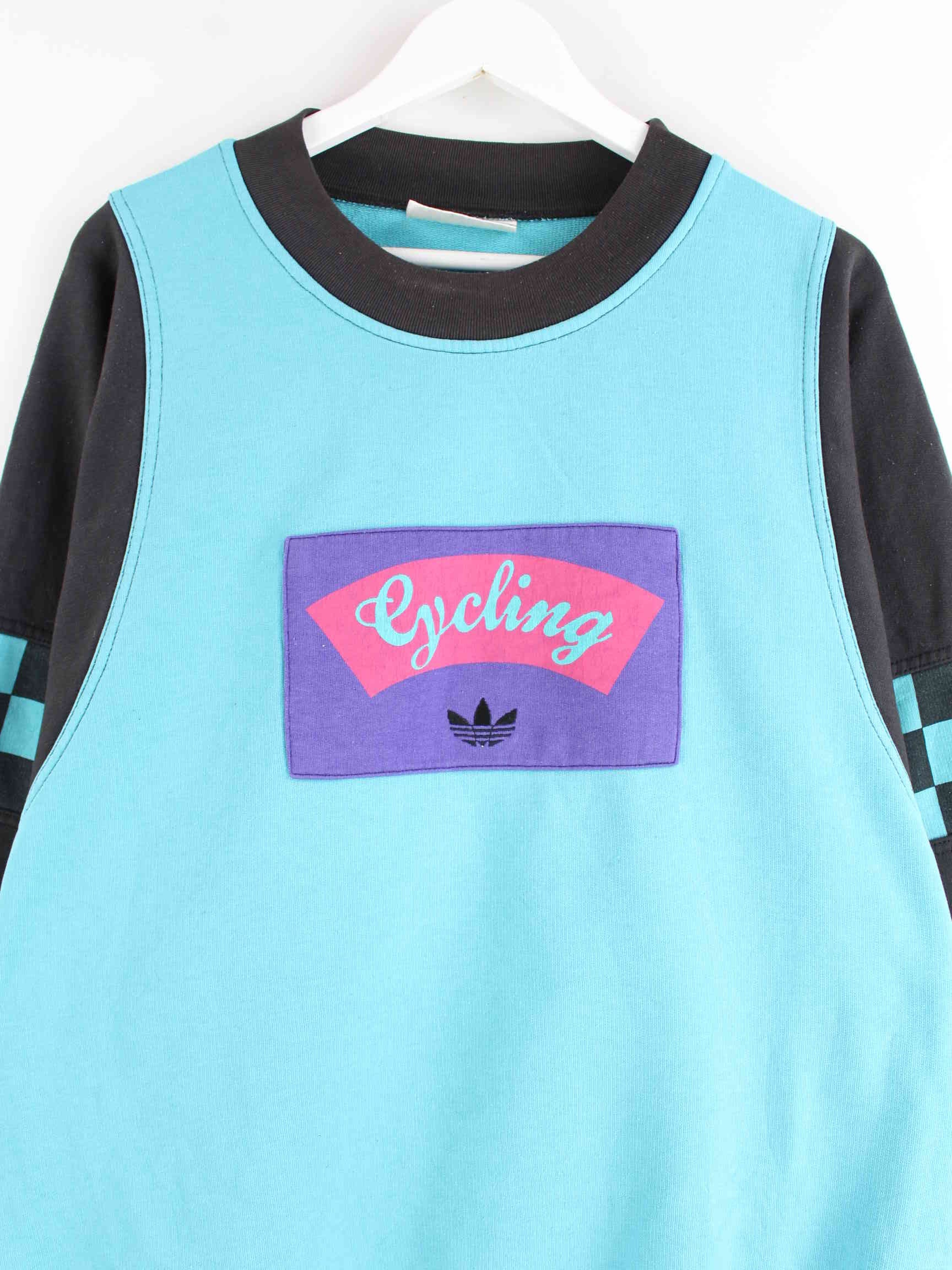 Adidas 80s Vintage Takeoff Cycling Embroidered Sweater Türkis XL (detail image 1)