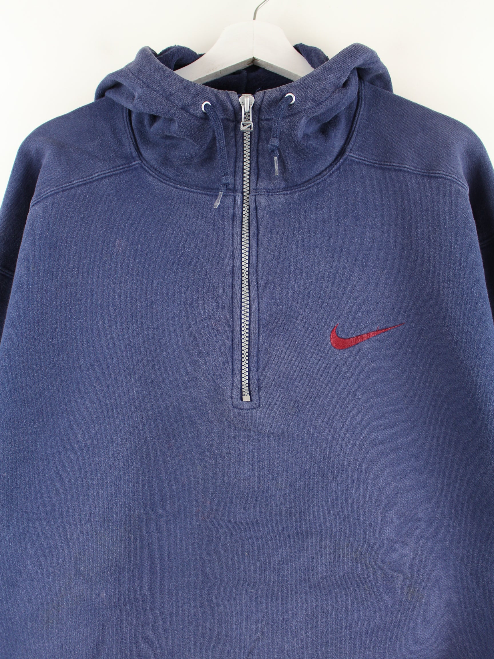 Nike 90s Vintage Embroidered Half Zip Hoodie Blue M – Peeces
