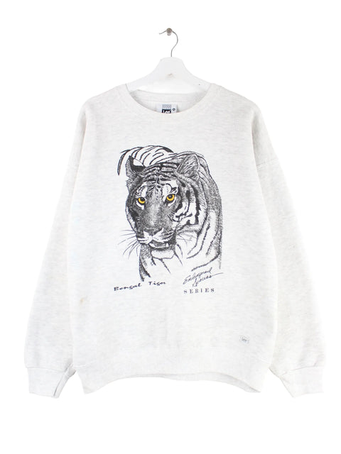 Lee 90s Vintage Tiger Print Heavy Sweater Grau XL