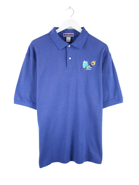 Jerzees 90s Vintage Water Ski Polo Blau L