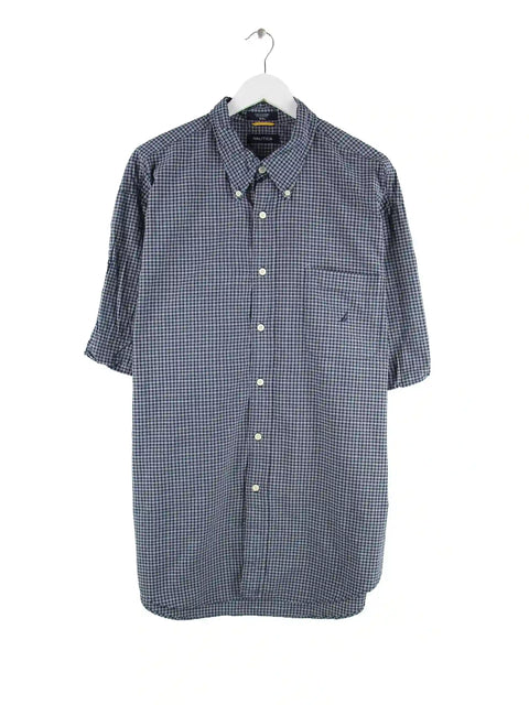 Nautica Stripe Kurzarm Hemd Blau XXL