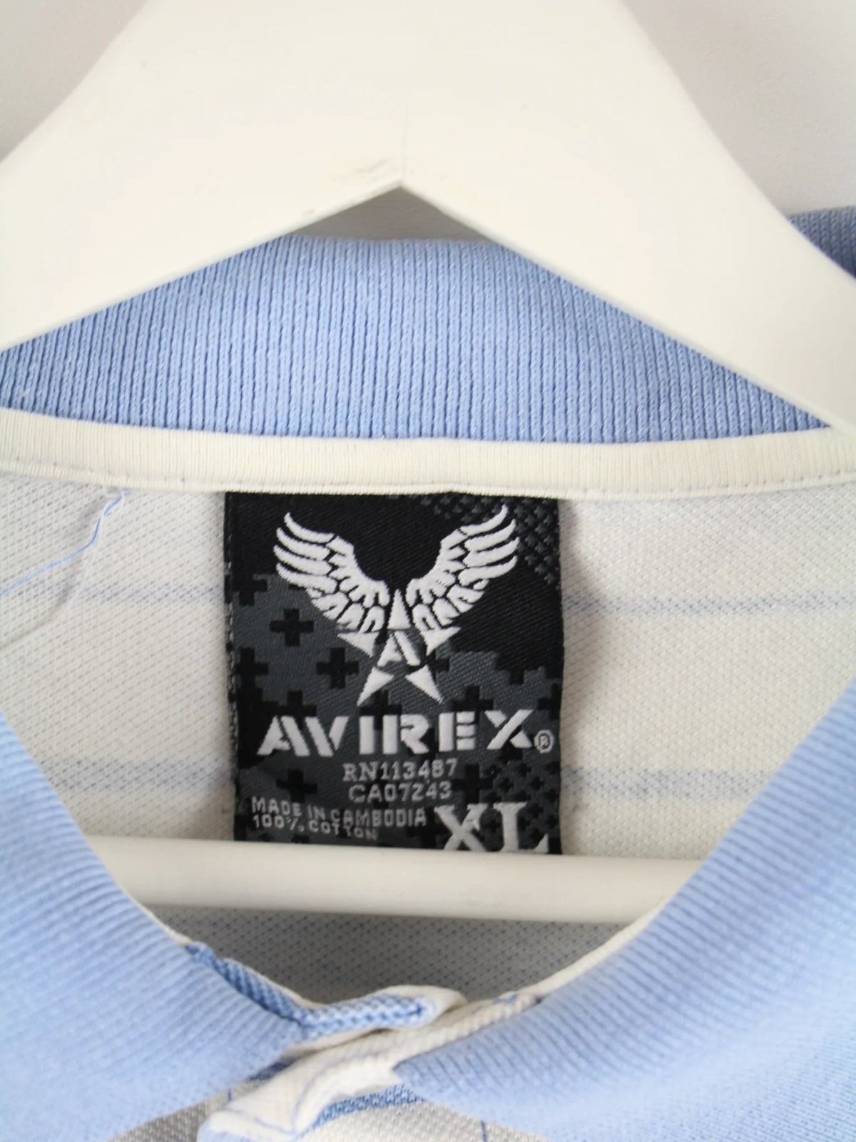 Avirex Polo Blau XL – Etikett