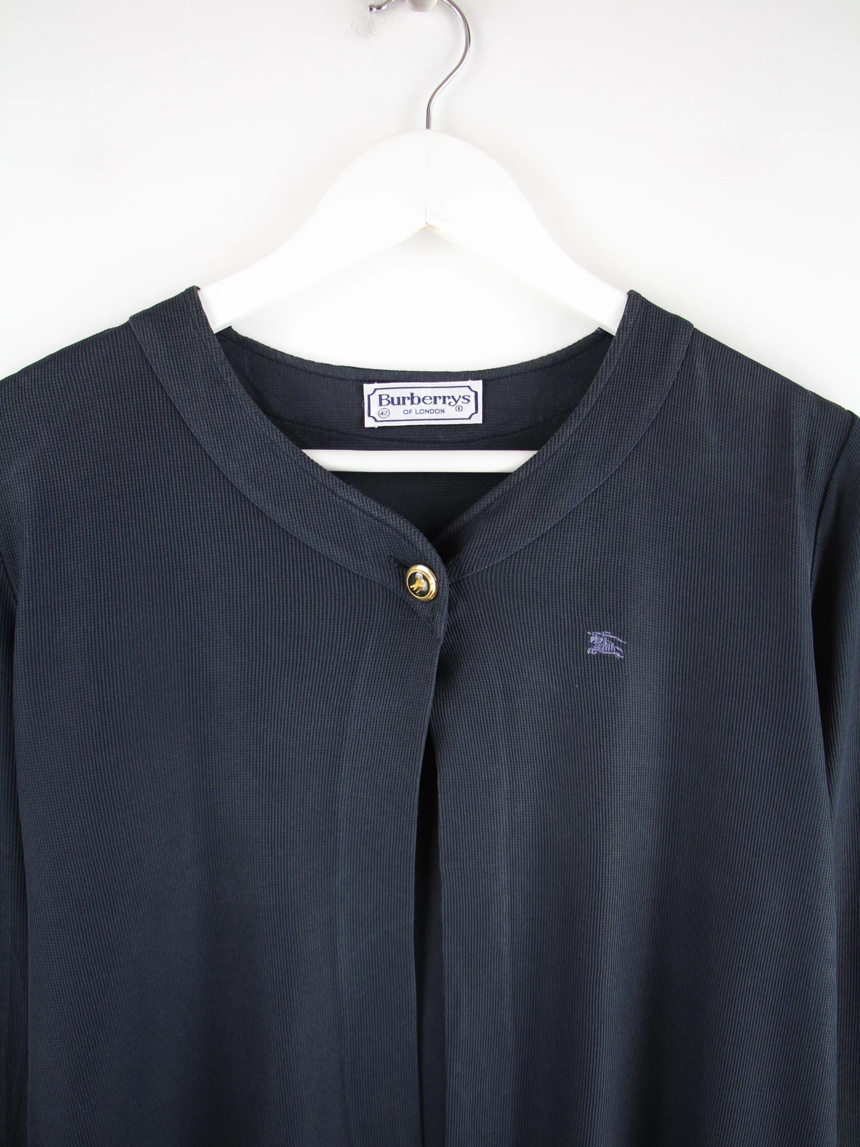 Burberry Strickjacke Blau S – Detailansicht Vorderseite
