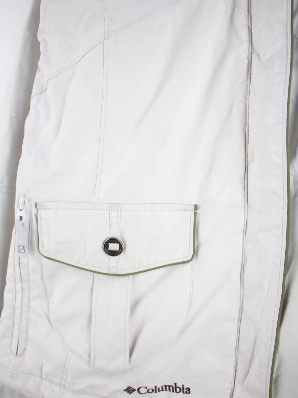Columbia Jacke Beige M – Detailansicht Vorderseite