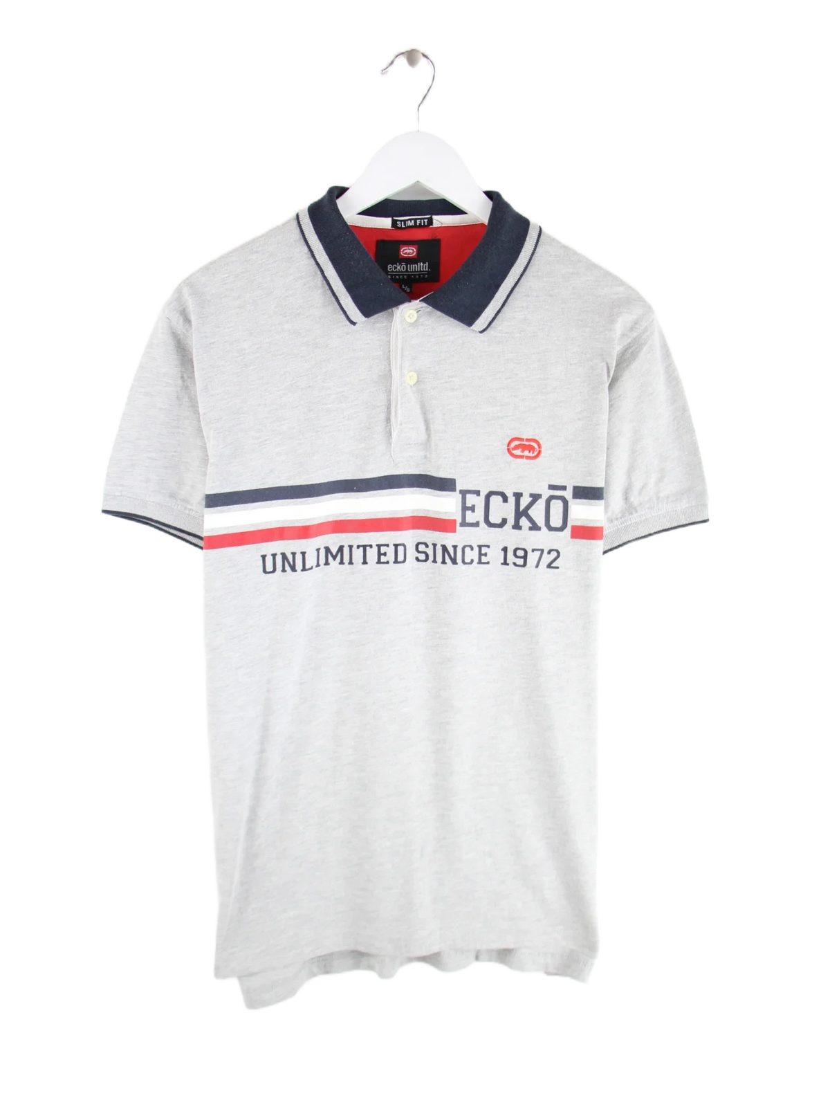 Ecko Polo Grau L – Vorderseite