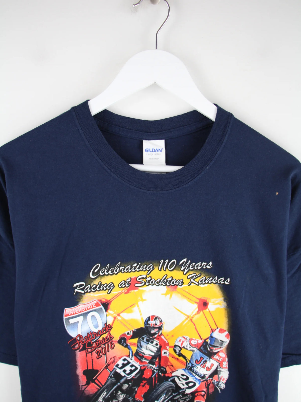 Gildan T-Shirt Blau XXL – Detailansicht Vorderseite
