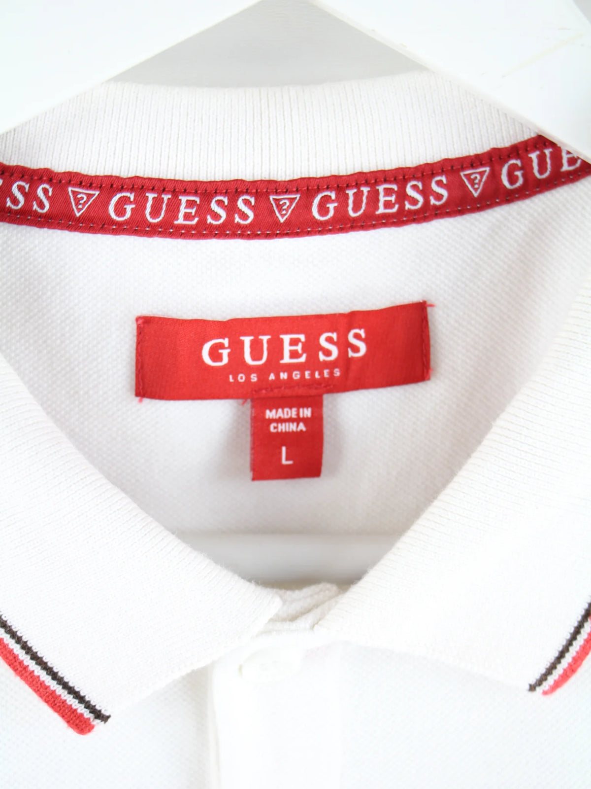 Guess Polo Weiß L – Etikett