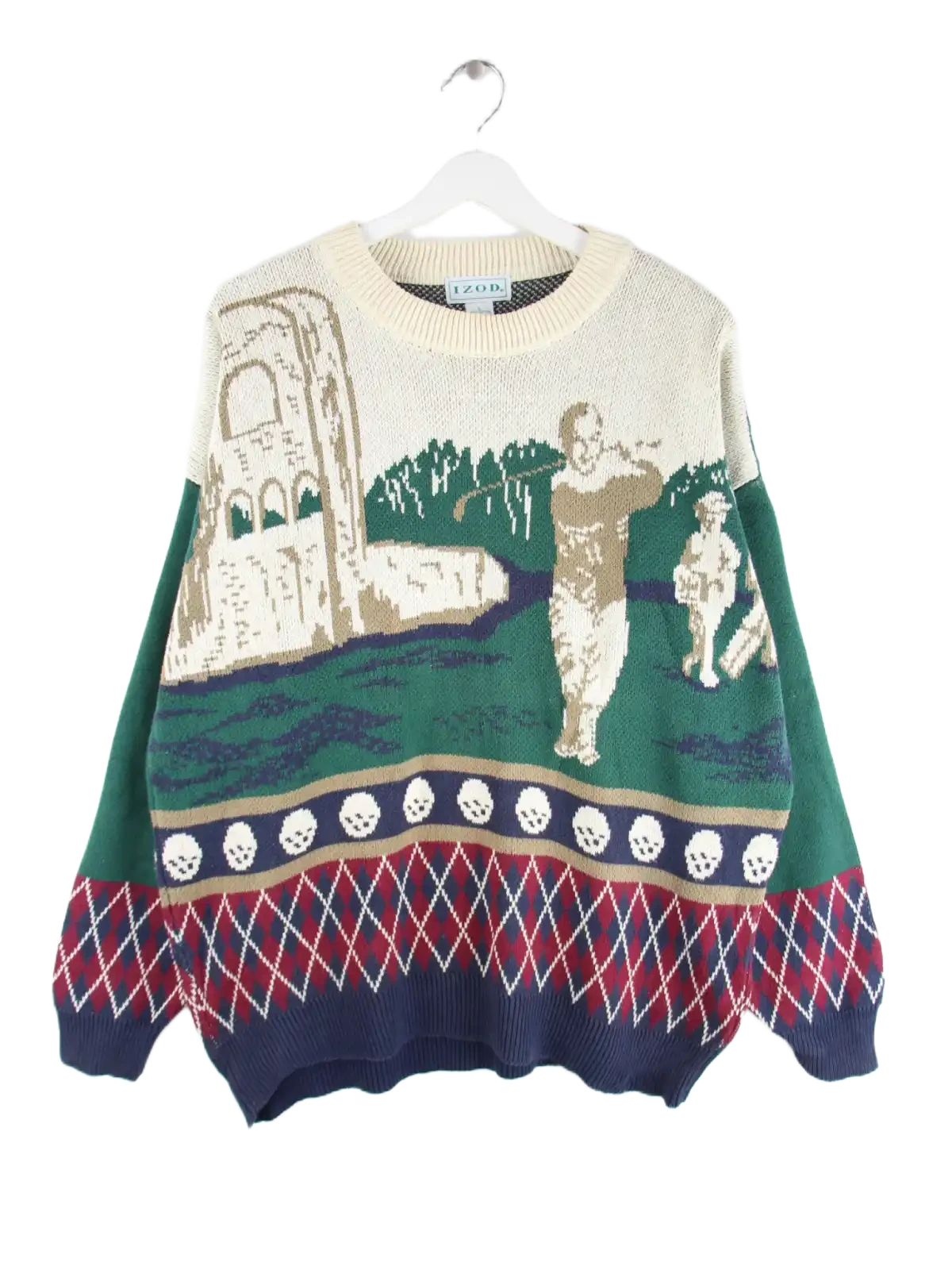 Izod Pullover Mehrfarbig L – Vorderseite