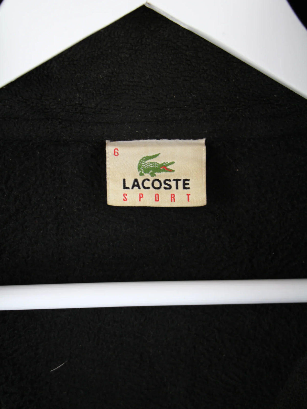 Lacoste Fleece Schwarz XL – Etikett
