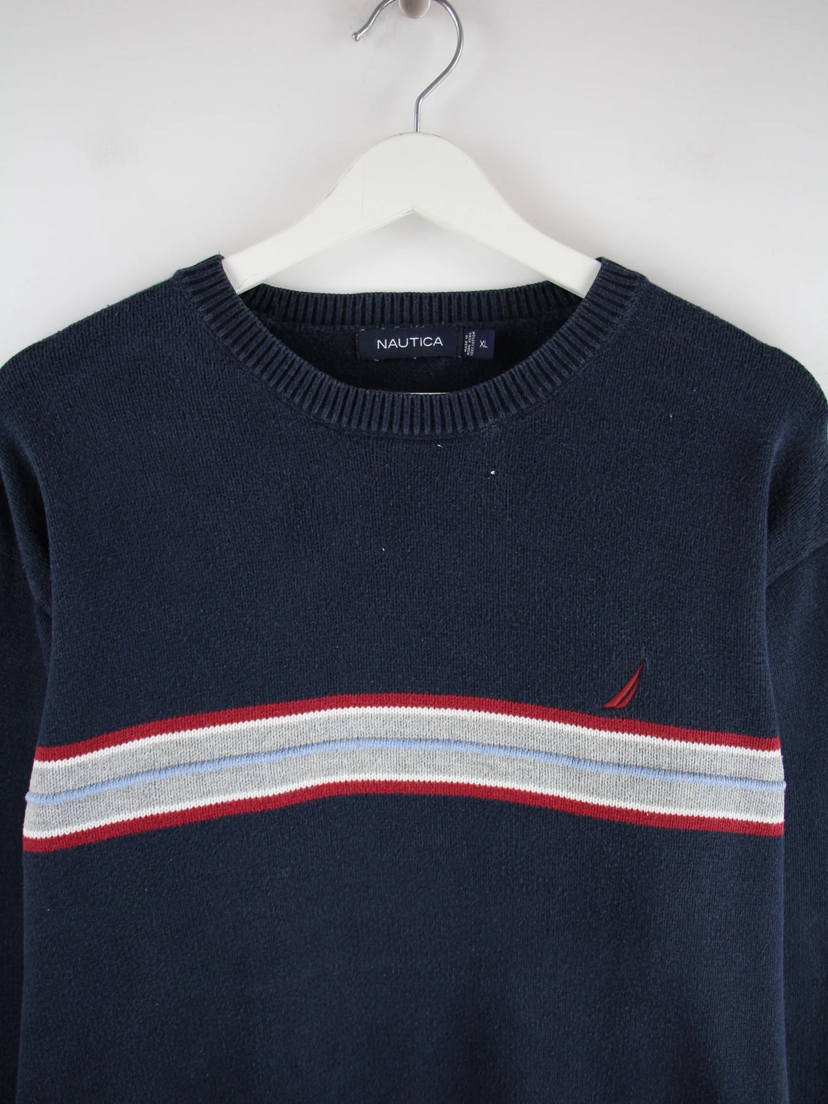 Nautica Pullover Blau XL – Detailansicht Vorderseite