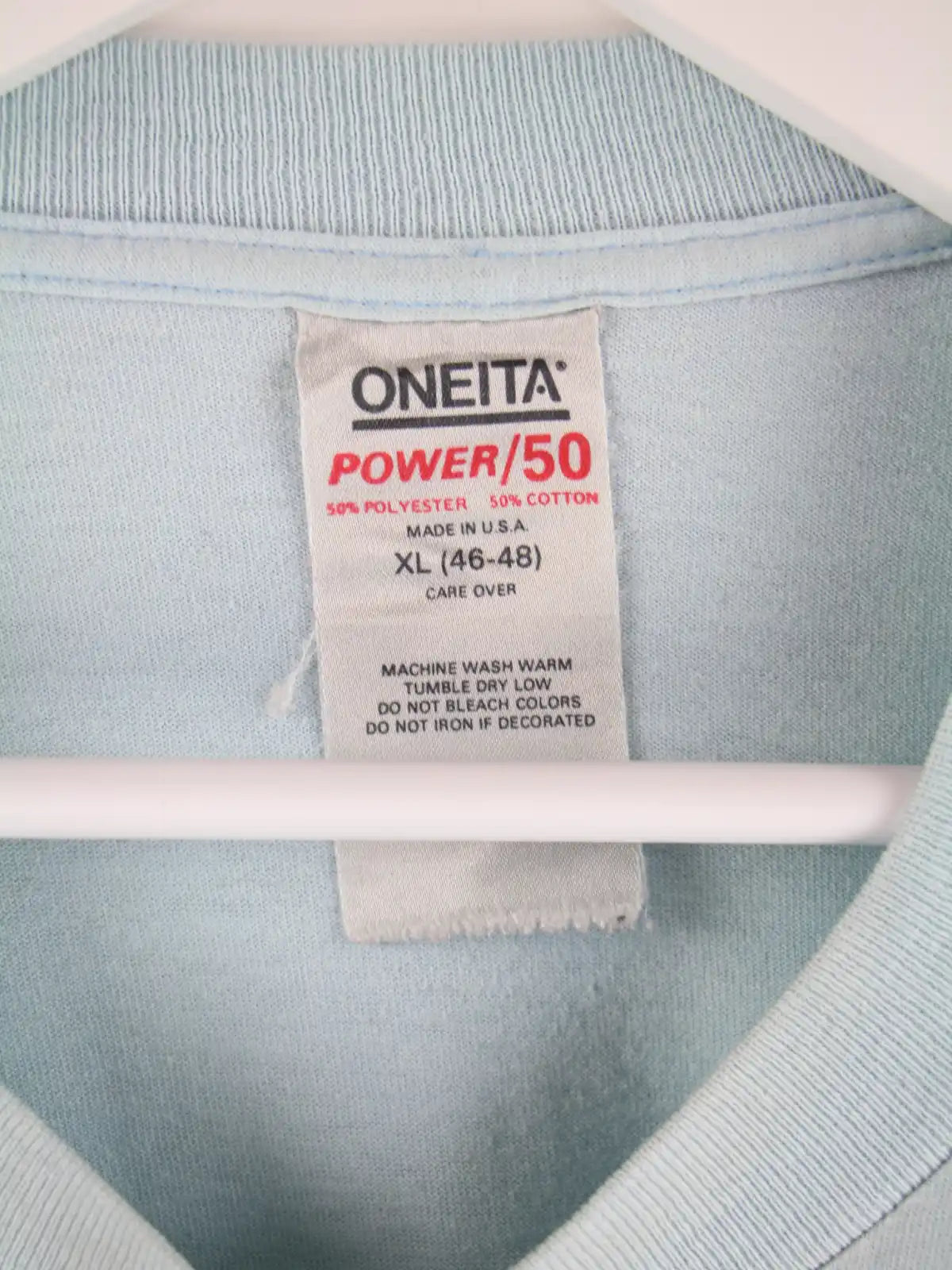 Oneita T-Shirt Blau XL – Etikett