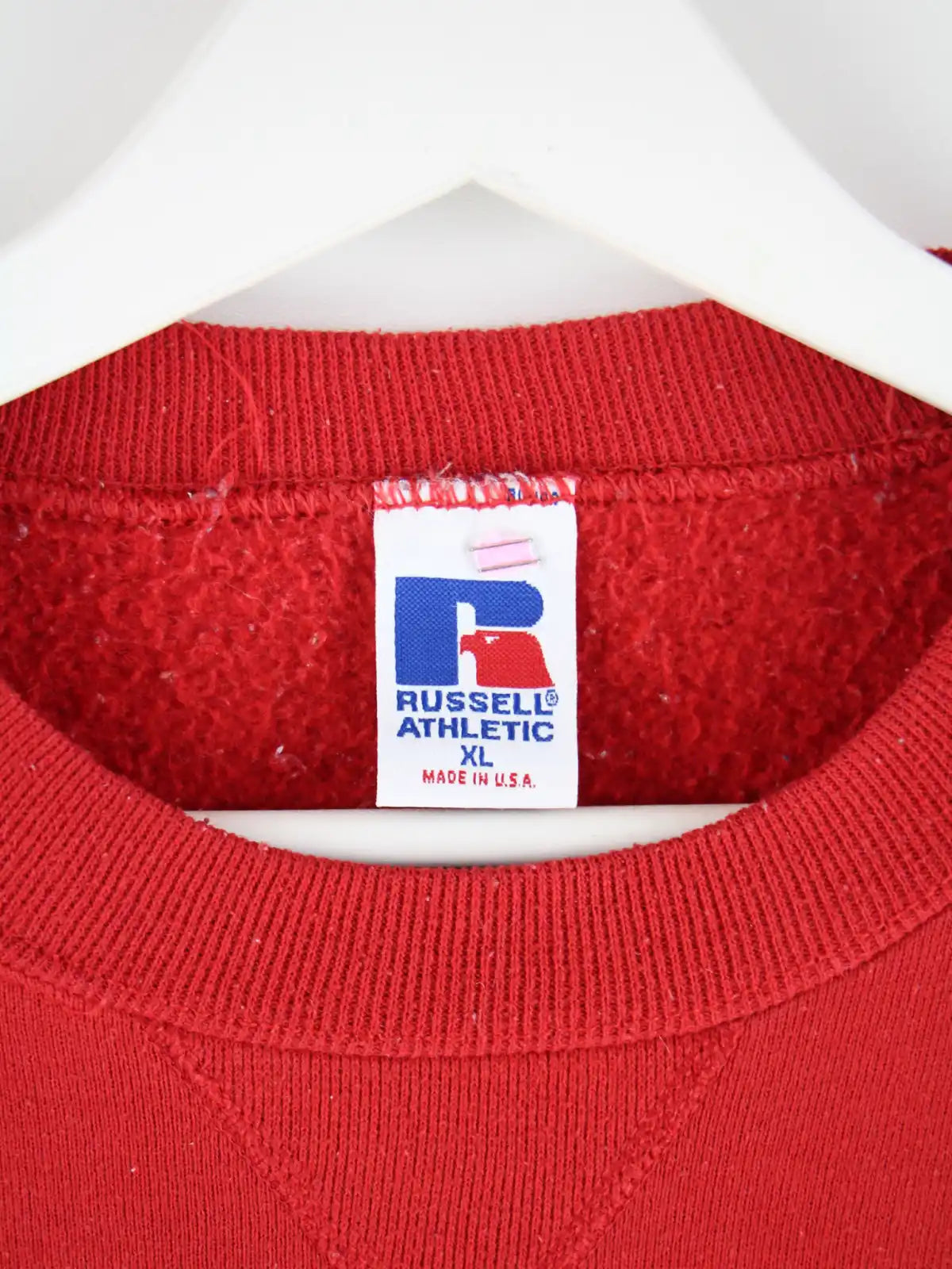 Russell Athletic Sweater Rot XL – Etikett
