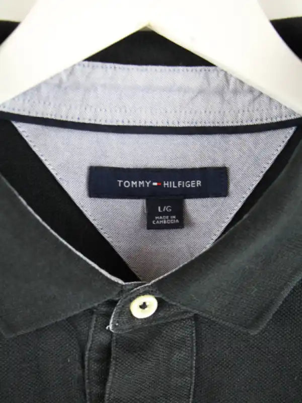 Tommy Hilfiger Polo Schwarz L – Etikett