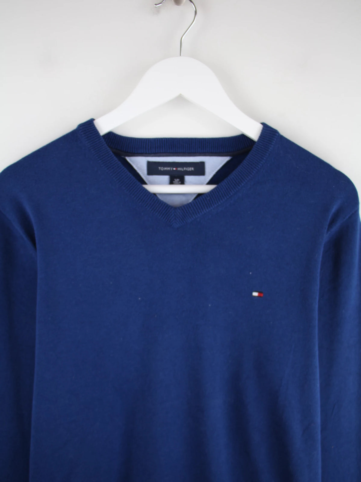 Tommy Hilfiger Pullover Blau S – Detailansicht Vorderseite